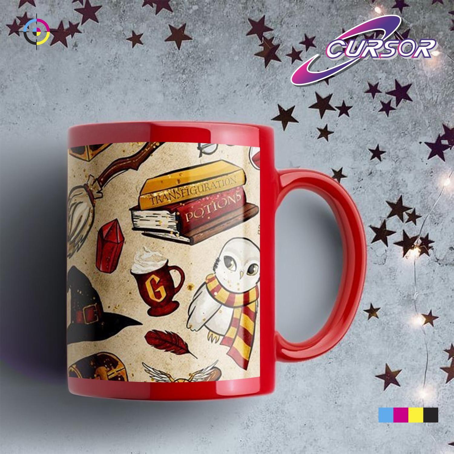 Tazón Taza Roja Con Parche Para Sublimar O Estampar 11oz-6