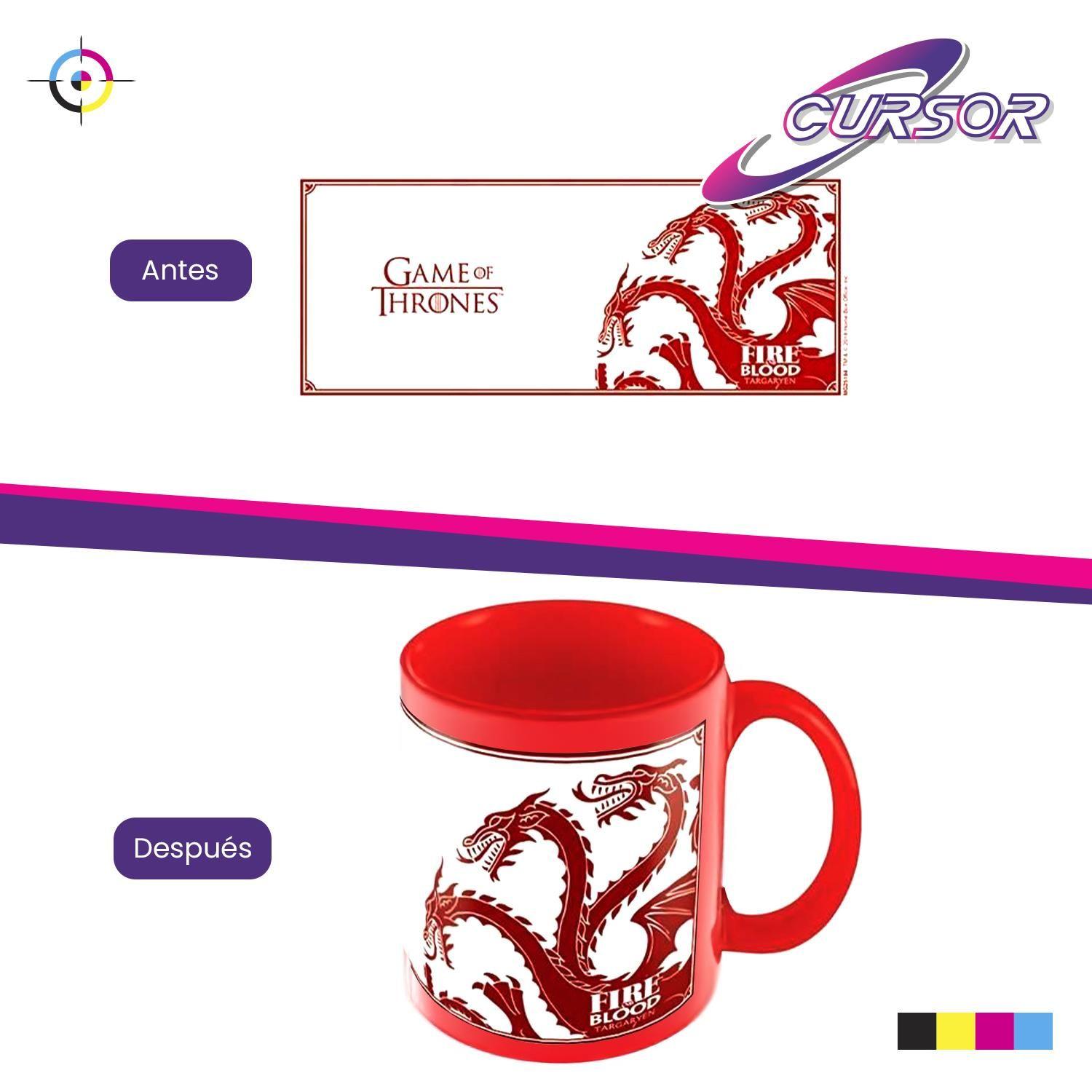 Tazón Taza Roja Con Parche Para Sublimar O Estampar 11oz-7