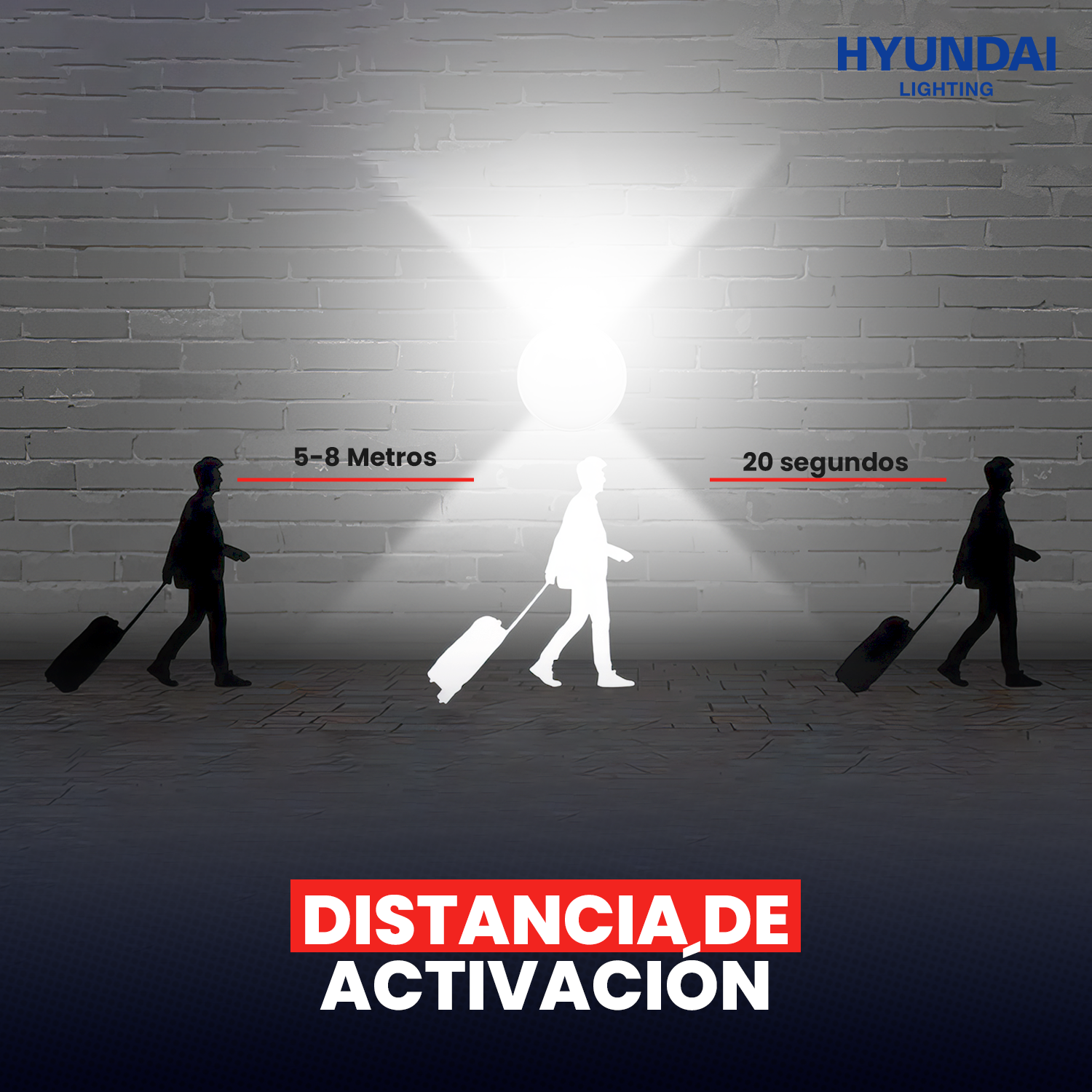 3 X Aplique Led Sensor Movimiento 8w Hyundai-4