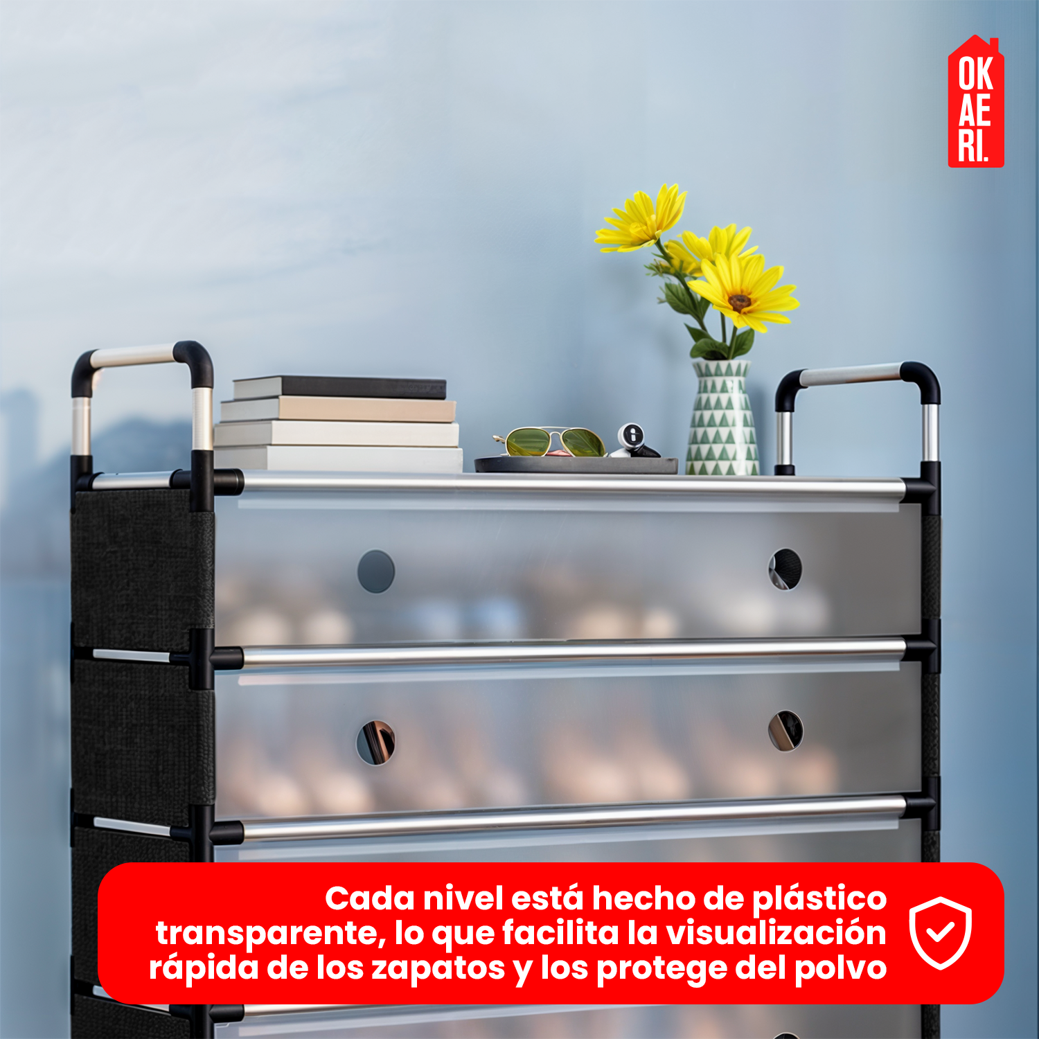 ZAPATERO MULTIFUNCIONAL - 5 NIVELES NEGRO 63*28*92CM-3