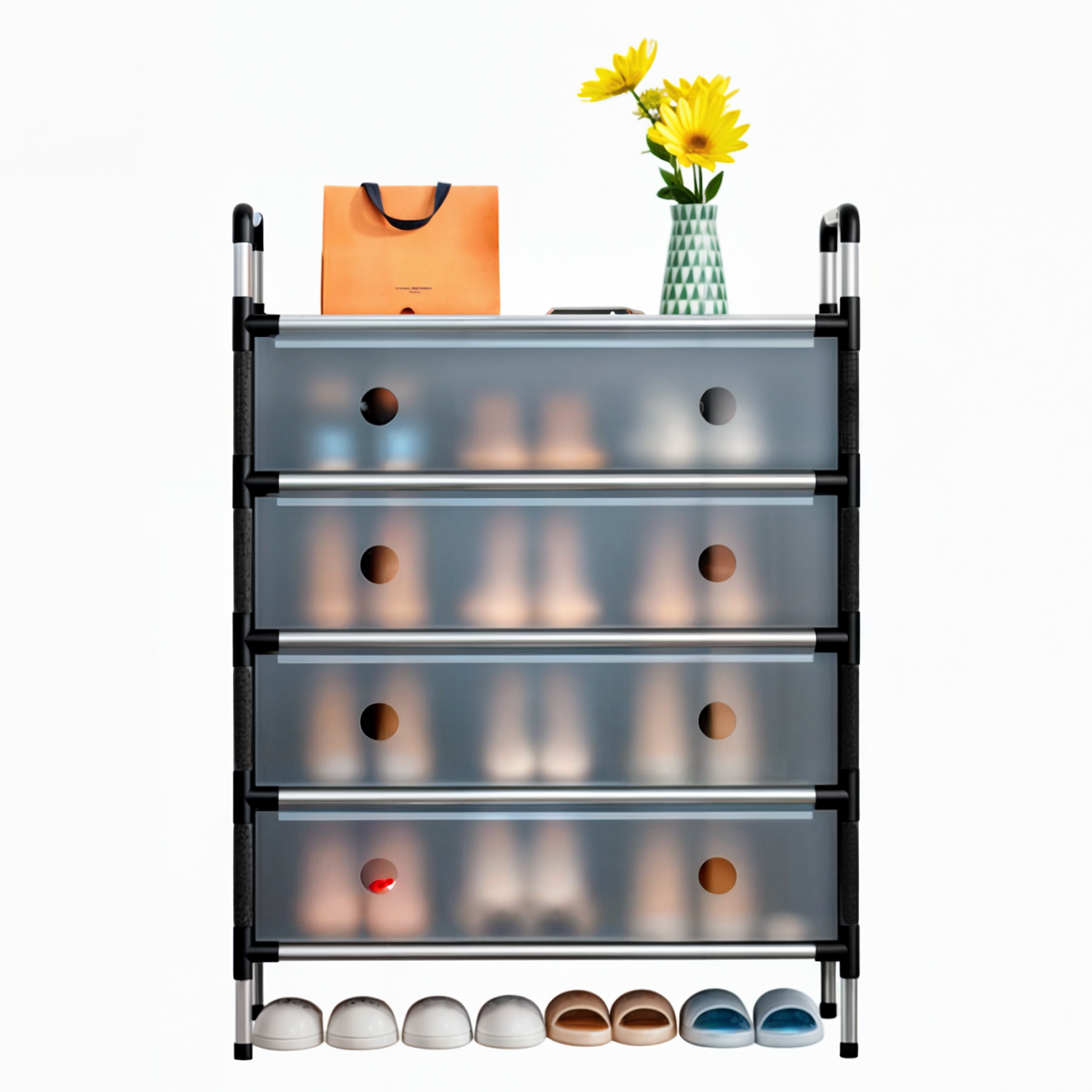 ZAPATERO MULTIFUNCIONAL - 5 NIVELES NEGRO 63*28*92CM-7