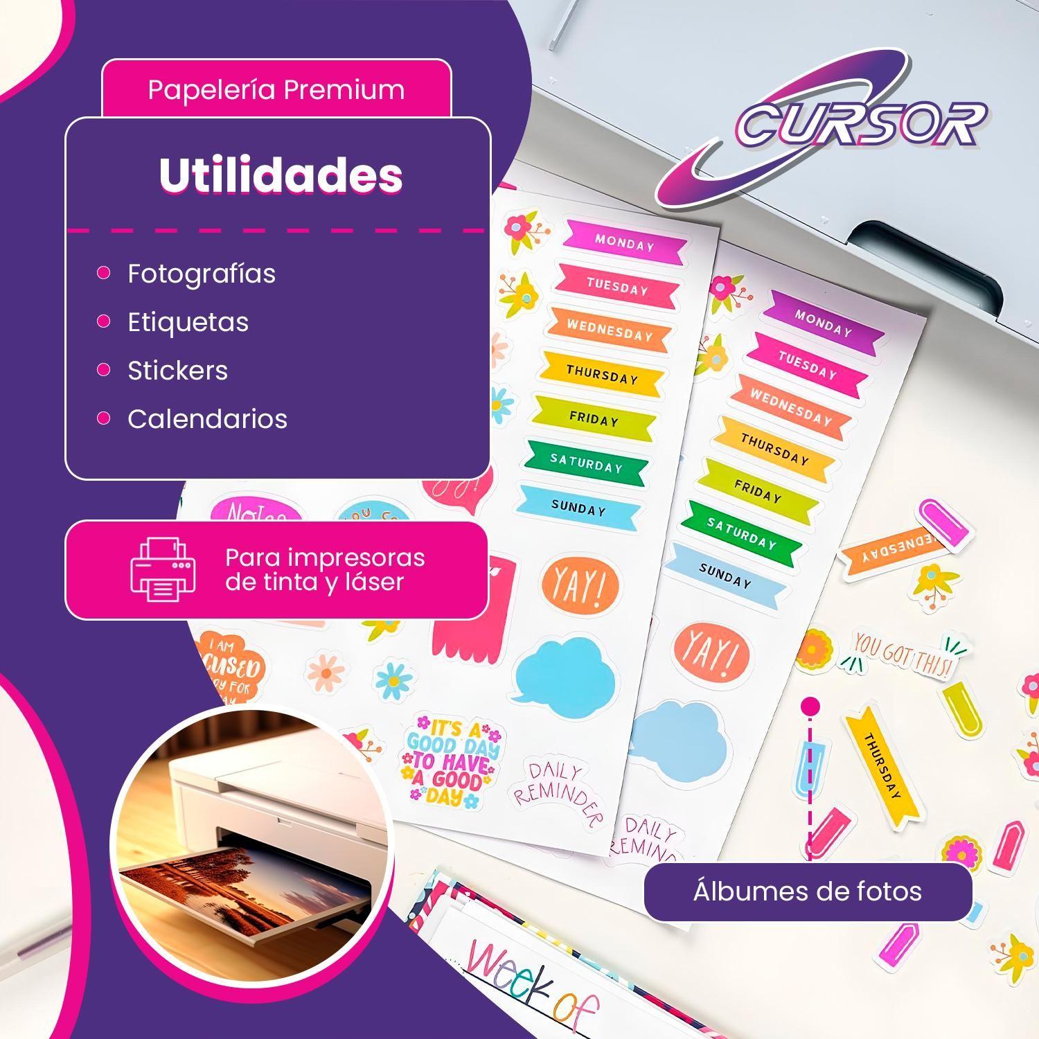 Papel Glossy Adhesivo 135g A4 Cursor Pack 300 Hojas-6