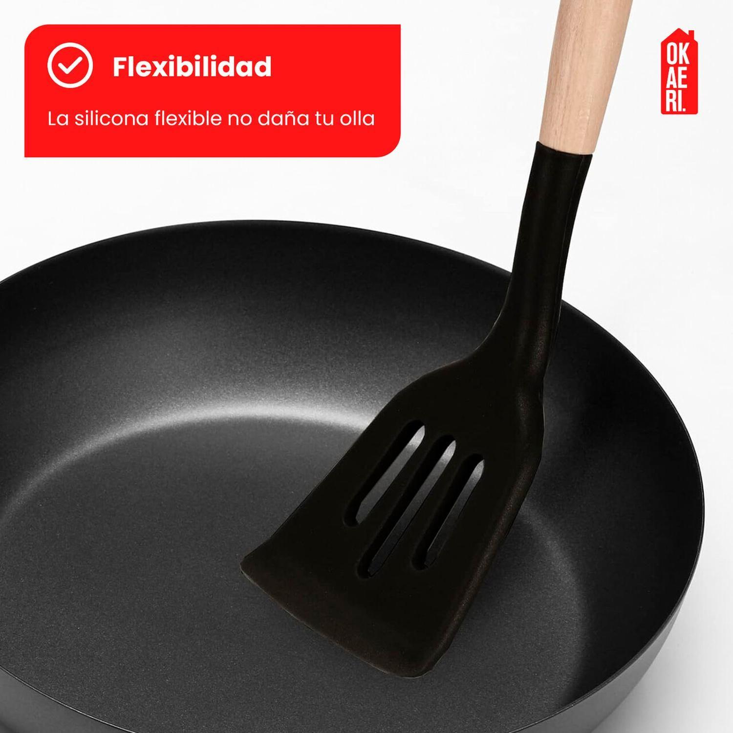 Set De Utensilios Silicon 19 Pzs Okaeri Cocina Espátulas Cuchara-5