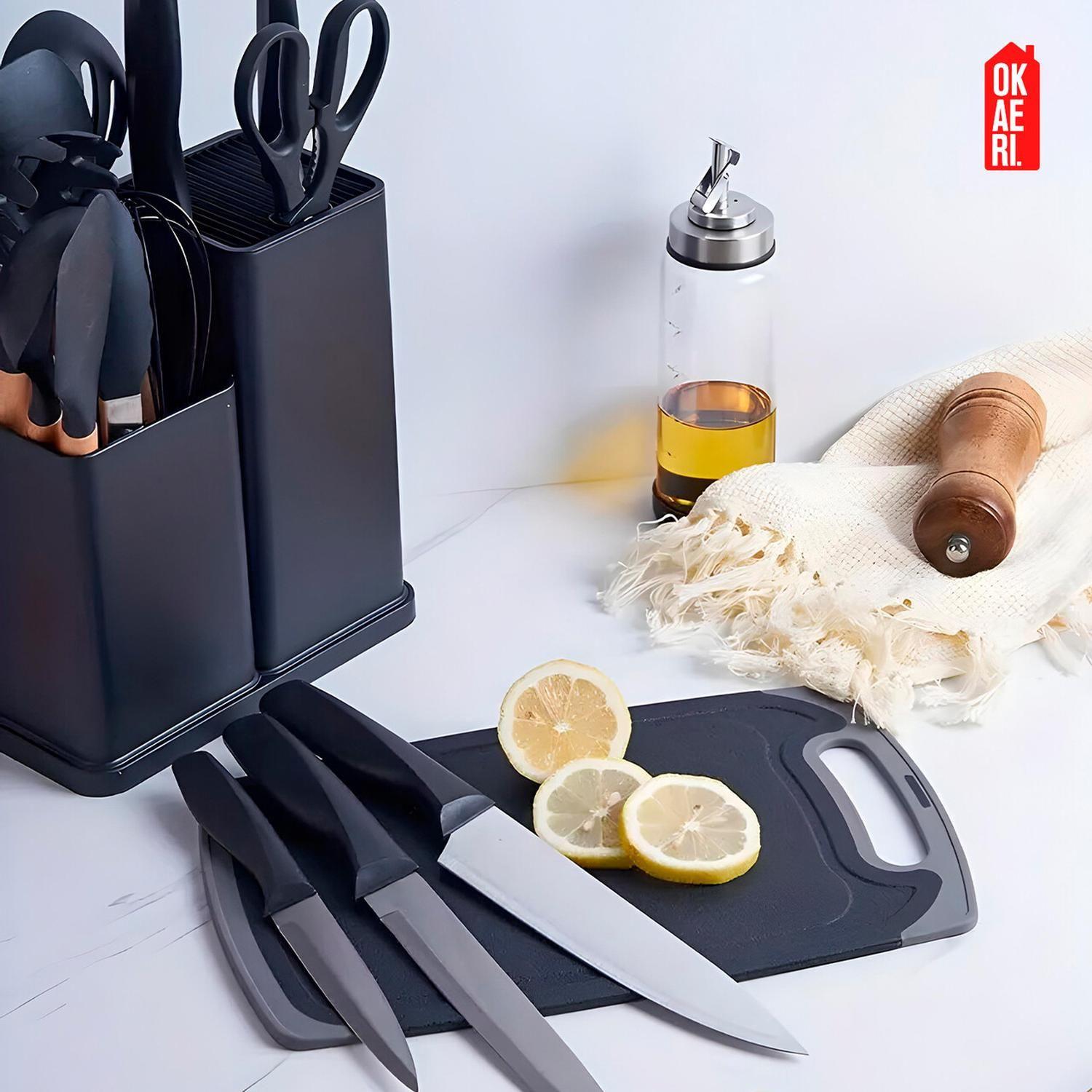Set De Utensilios Silicon 19 Pzs Okaeri Cocina Espátulas Cuchara-8