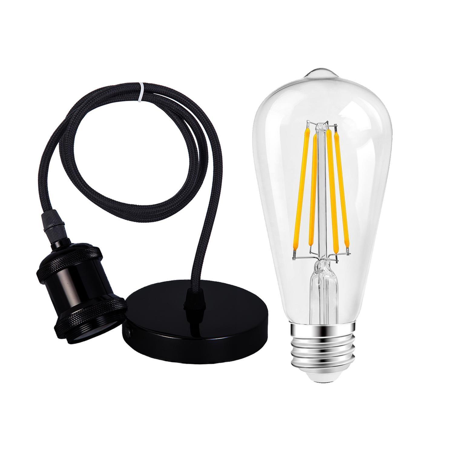 Lampara Colgante C/amp Led Filamento St64 6w Hyundai-2
