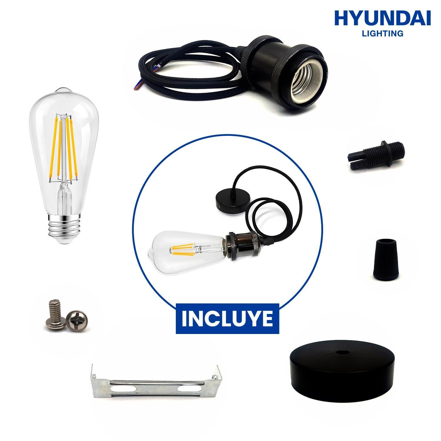 Lampara Colgante C/amp Led Filamento St64 6w Hyundai-3