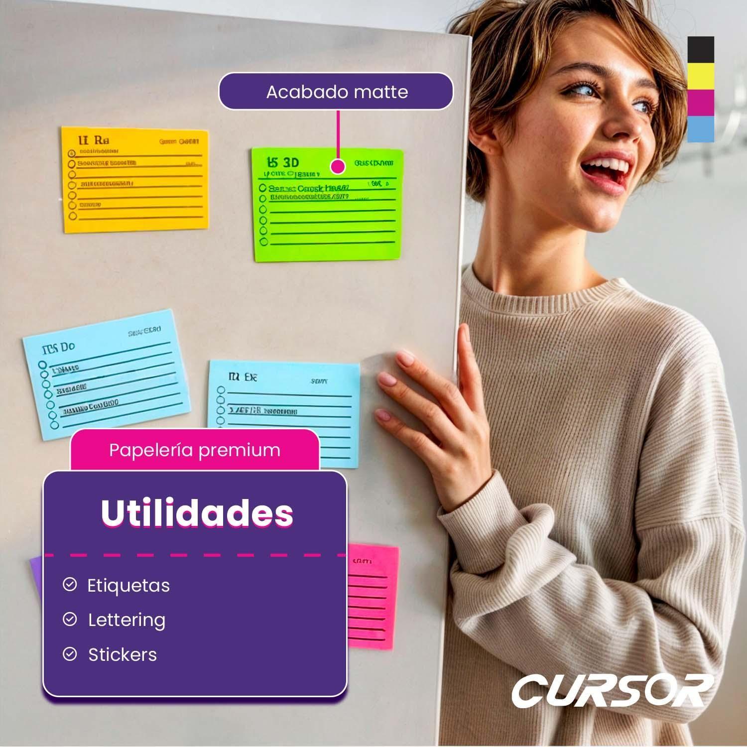 Papel Adhesivo Verde Fluorescente Flour A4 Pack 50 Cursor-3