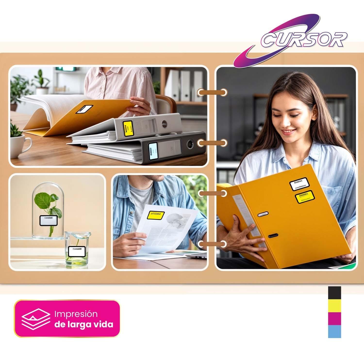 Papel Adhesivo Verde Fluorescente Flour A4 Pack 50 Cursor-7