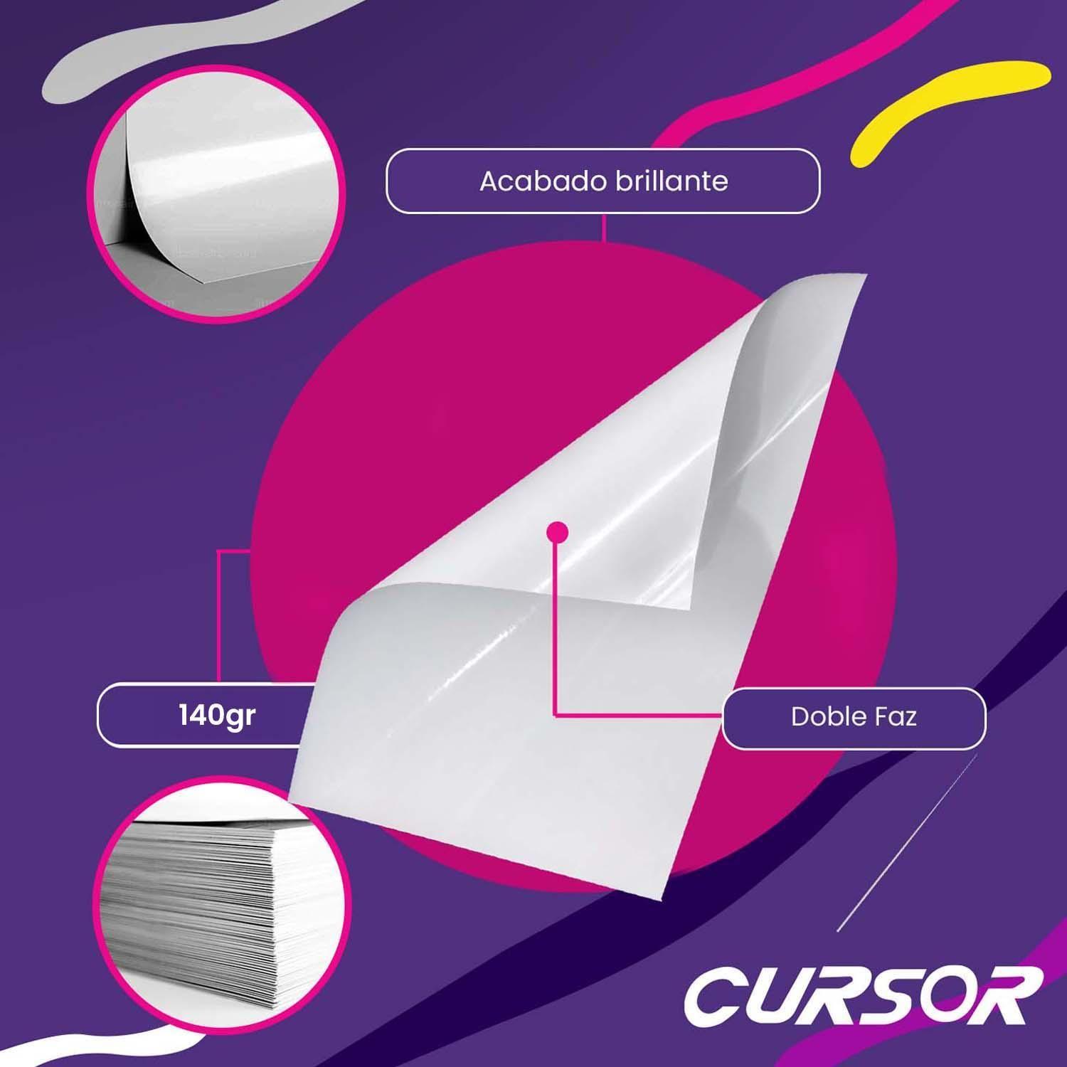 Papel Fotográfico Doble Faz Glossy Cursor A4 140 Gr 100 Hjs-7