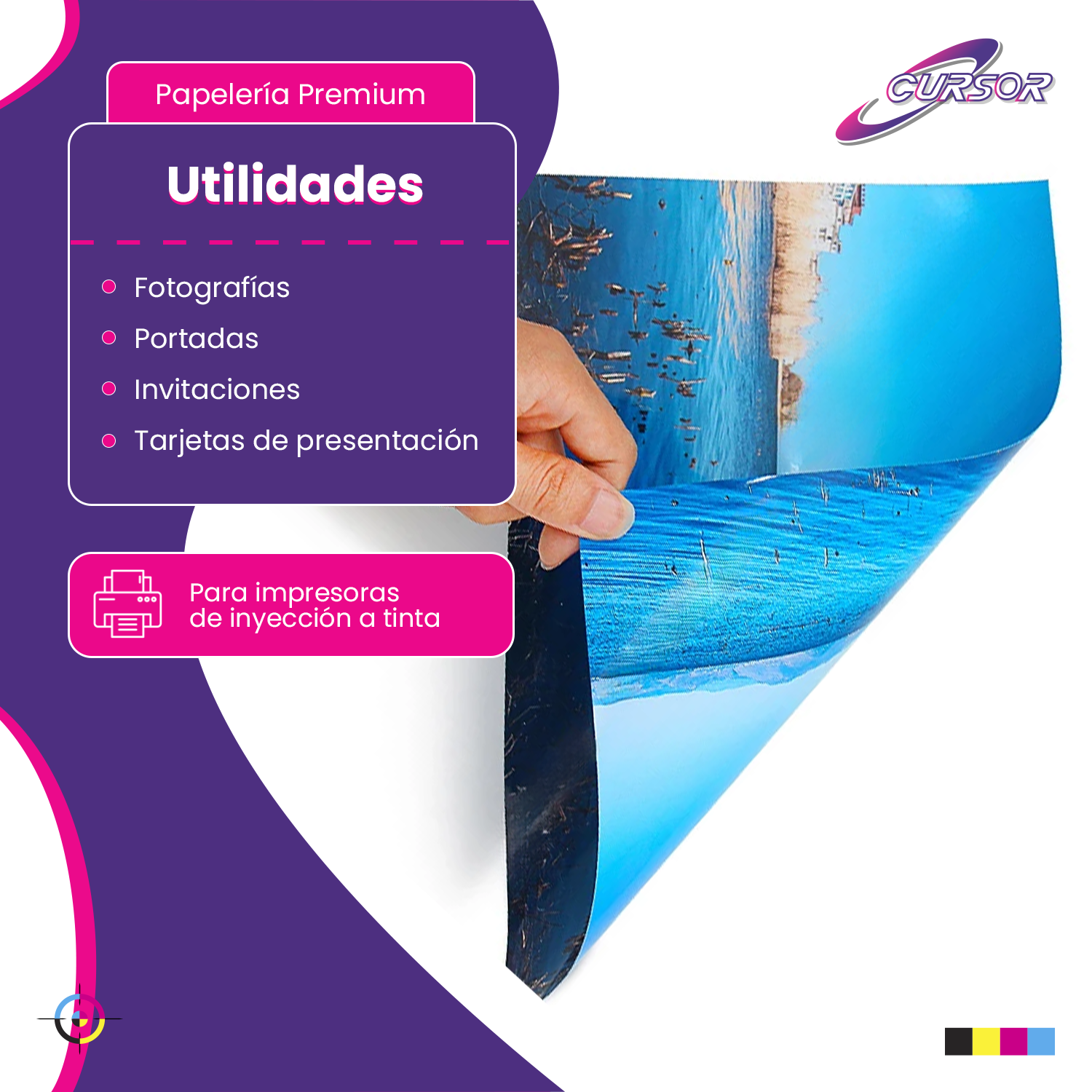 Papel Fotográfico Doble Faz Glossy Cursor A4 140 Gr 100 Hjs-3