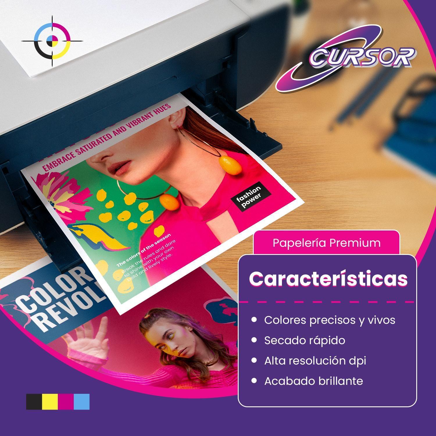 Papel Fotográfico Doble Faz Glossy Cursor A4 140 Gr 100 Hjs-4