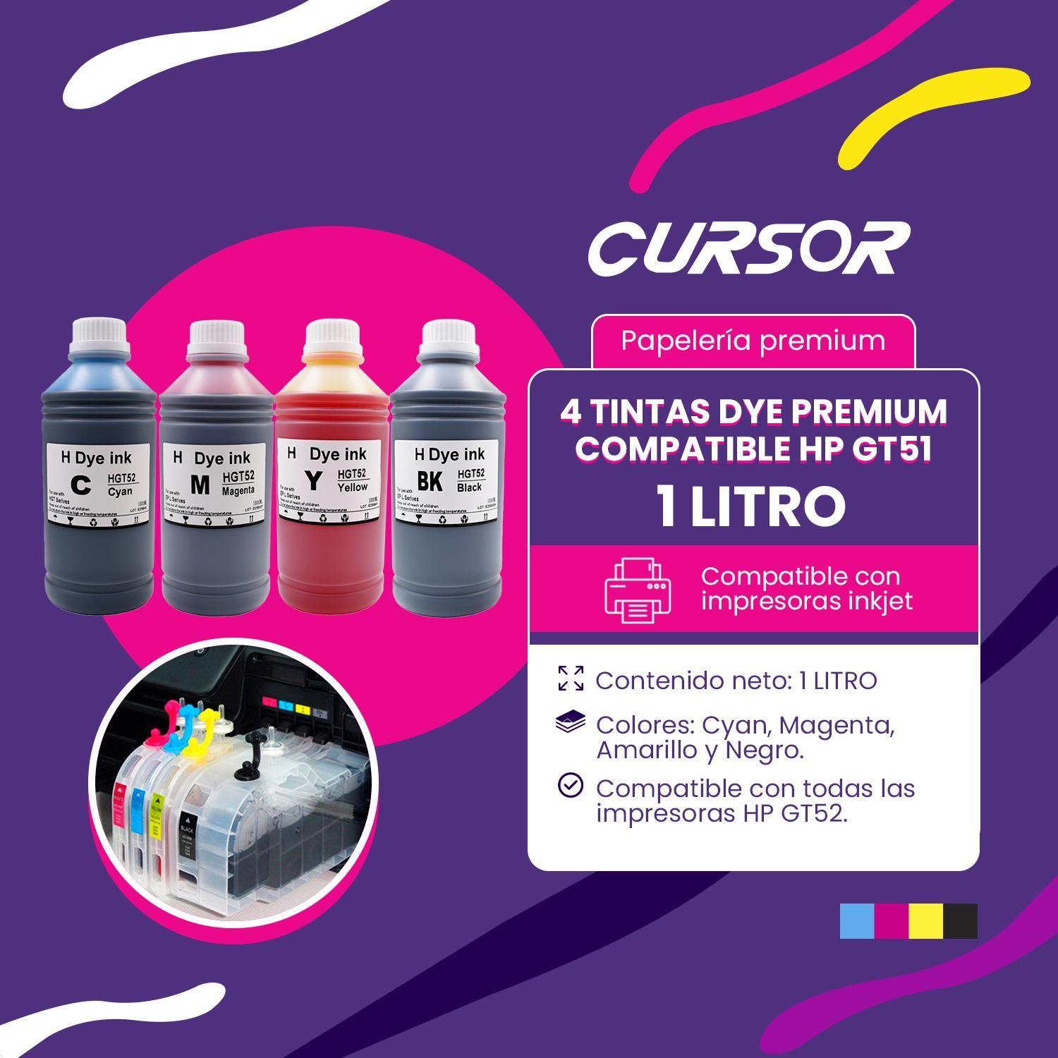 Tinta Dye Premium Compatible Hp Gt51 1 Lt-2