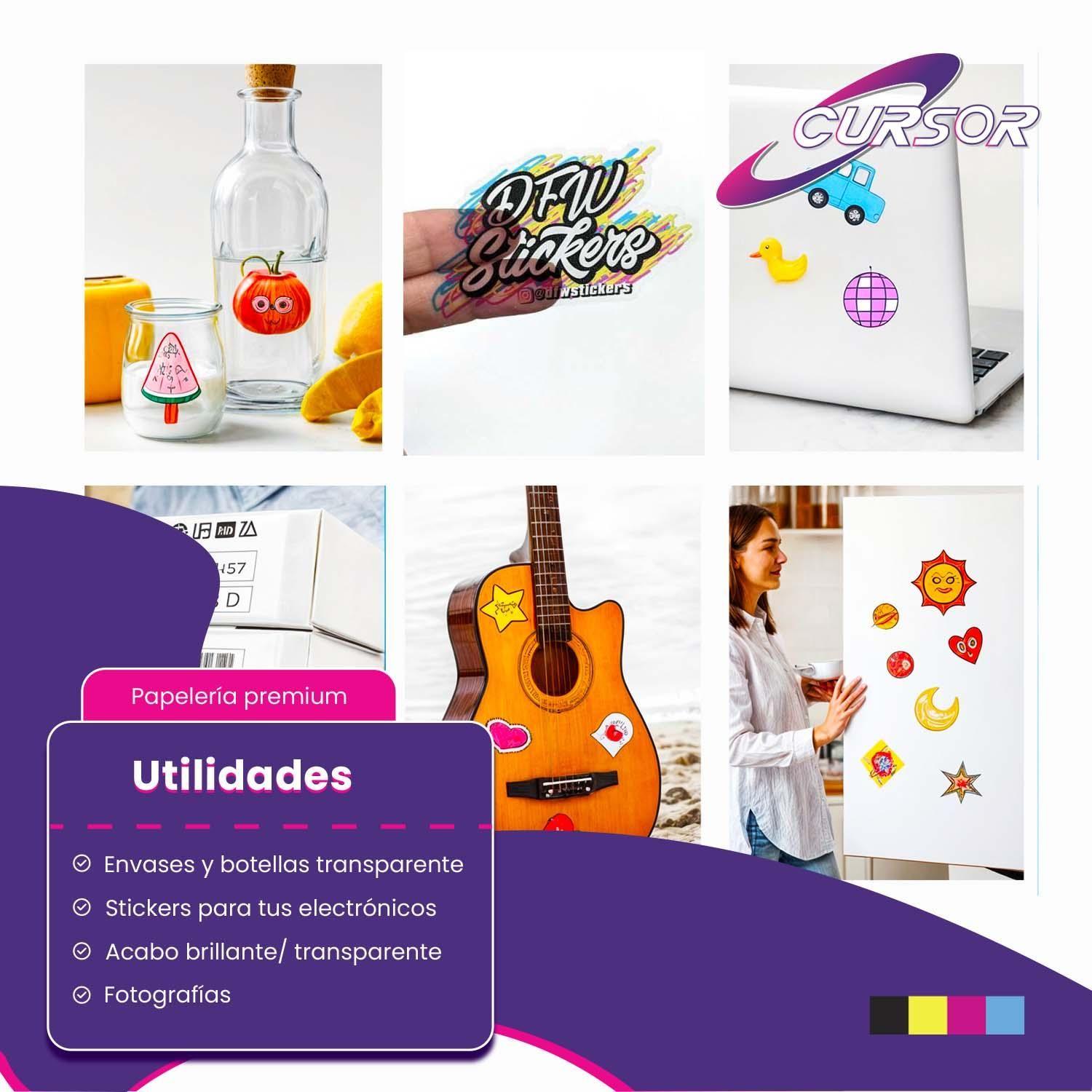 Pack 60hjs Vinilo Adhesiv Transparent Imprimble A4 Enviograt-4