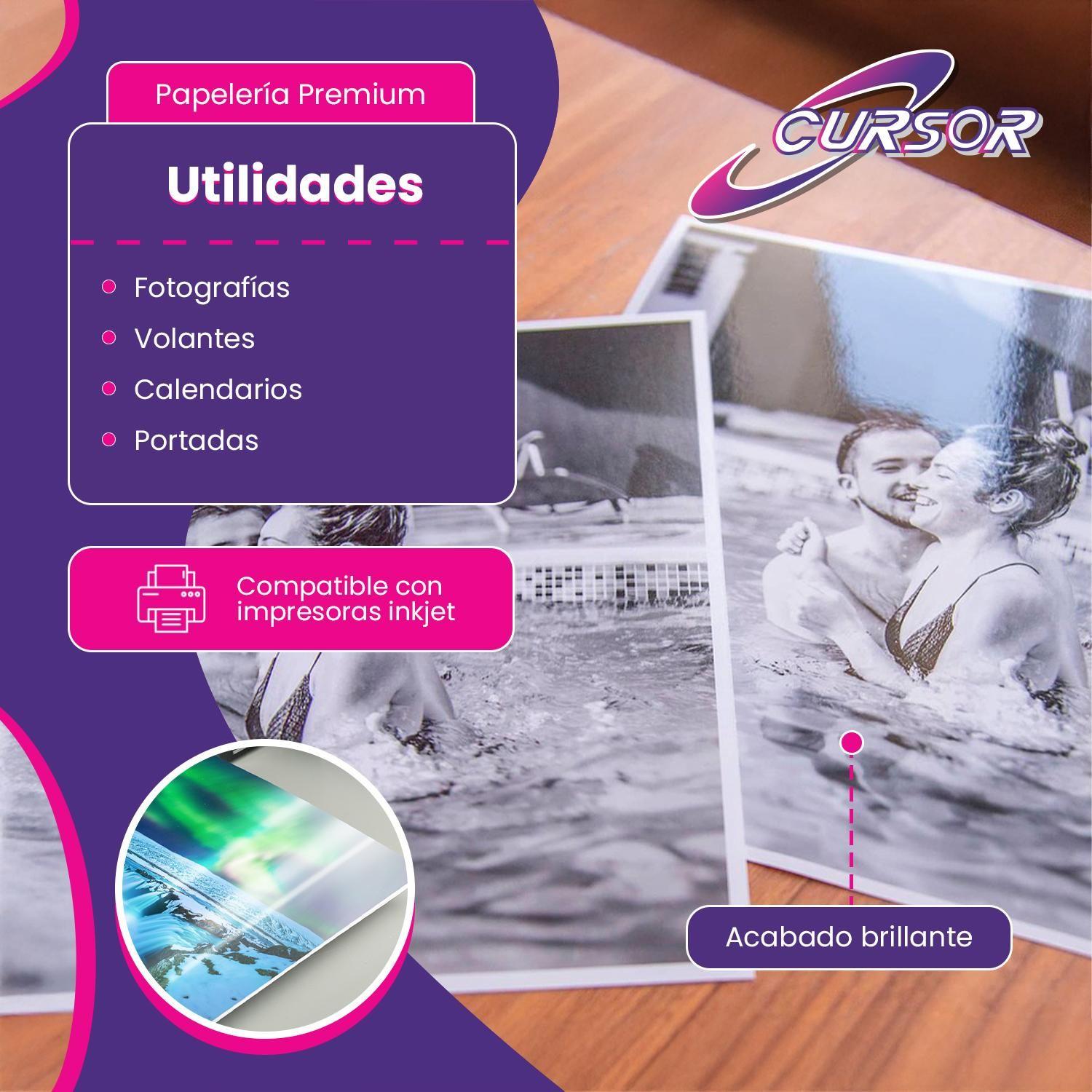 Papel Fotográfico 115g Cursor Carta 100 Hojas Brillante Glossy Foto-4