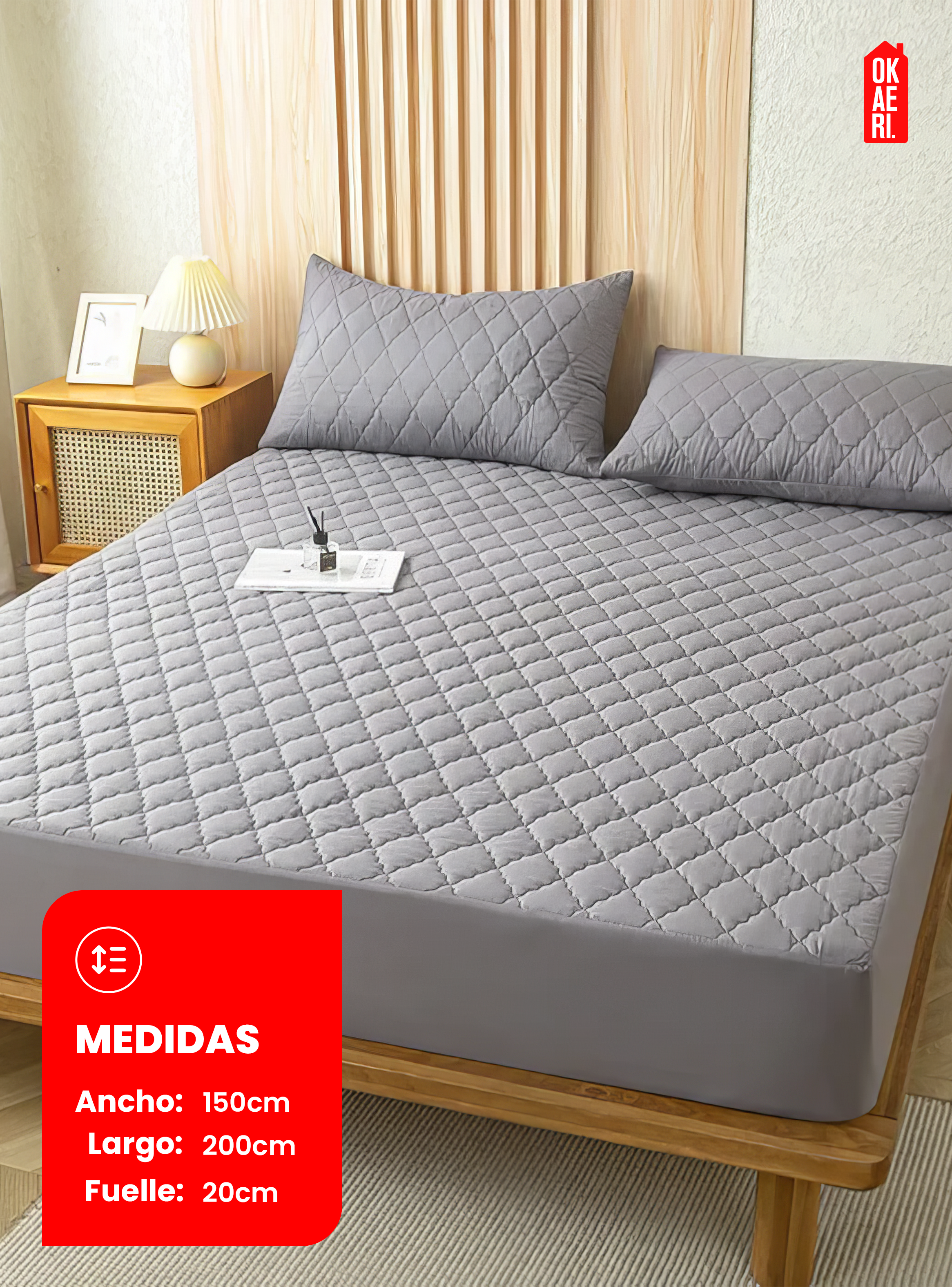 CUBRE COLCHON 2 PLAZAS IMPERMEABLE-2