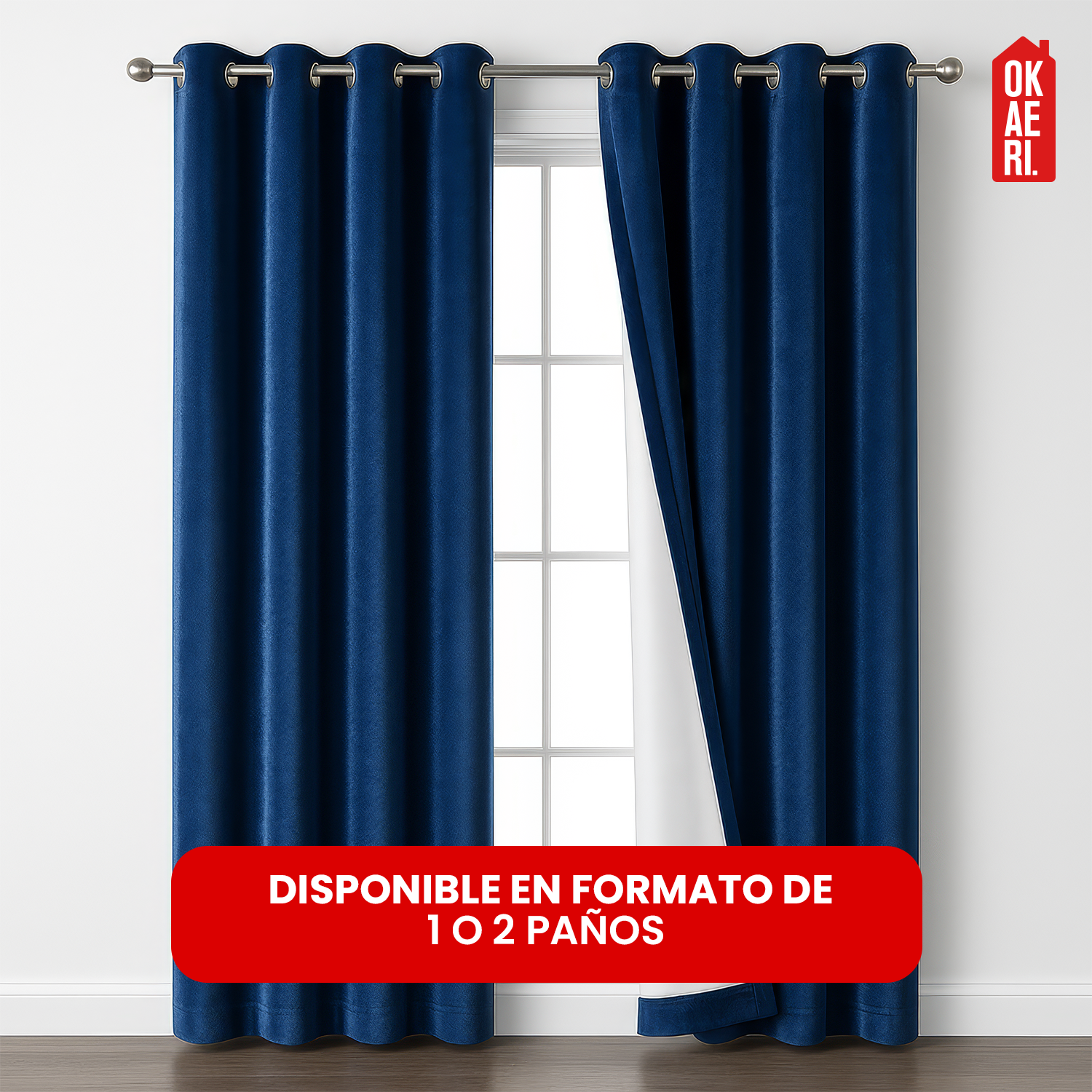 PACK X 2 CORTINA BLACKOUT 100% 140x230CM TEXTURA TERCIOPELO BLANCO-2