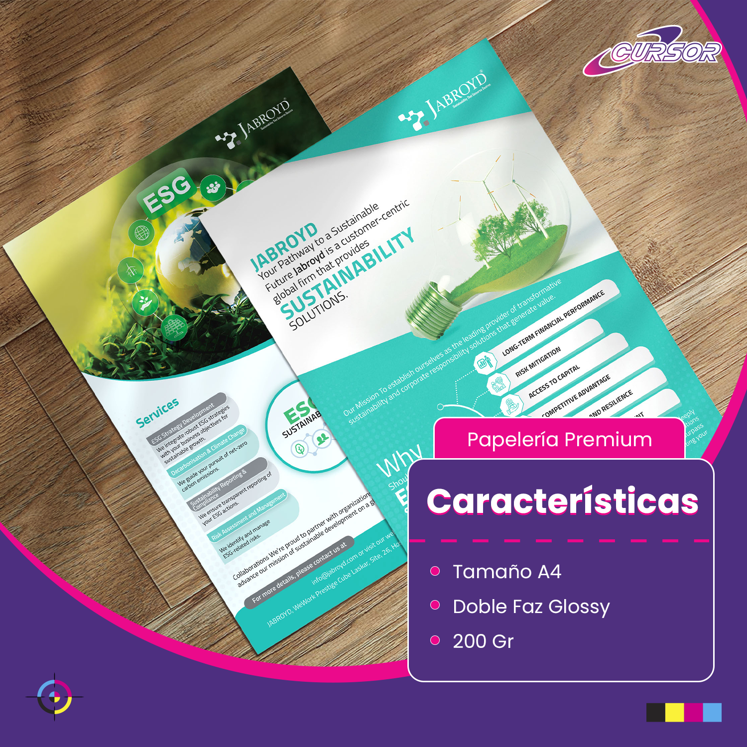 Papel Fotográfico Doble Faz Glossy Cursor A4 200 Gr 100 Hjs-2