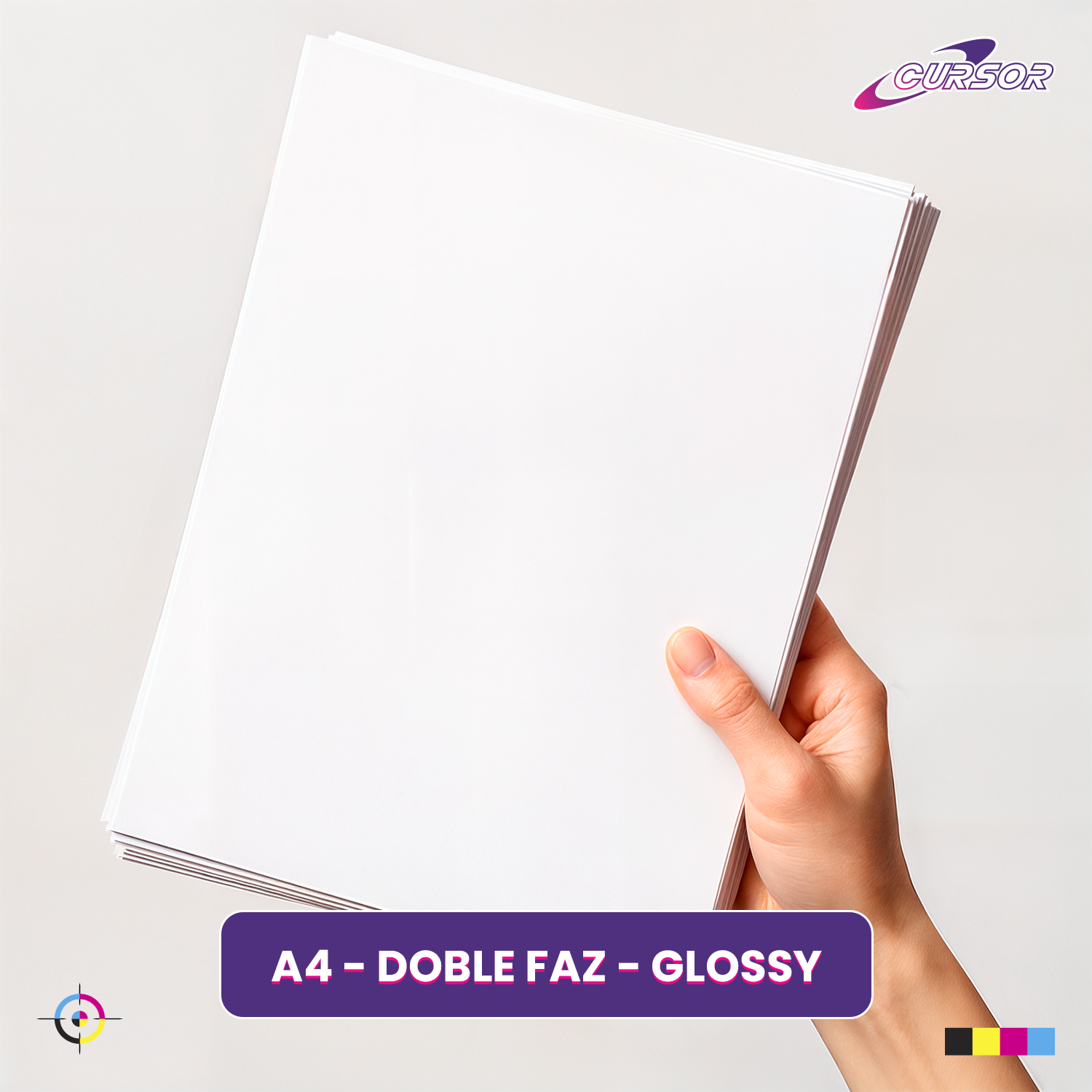 Papel Fotográfico Doble Faz Glossy Cursor A4 200 Gr 100 Hjs-4
