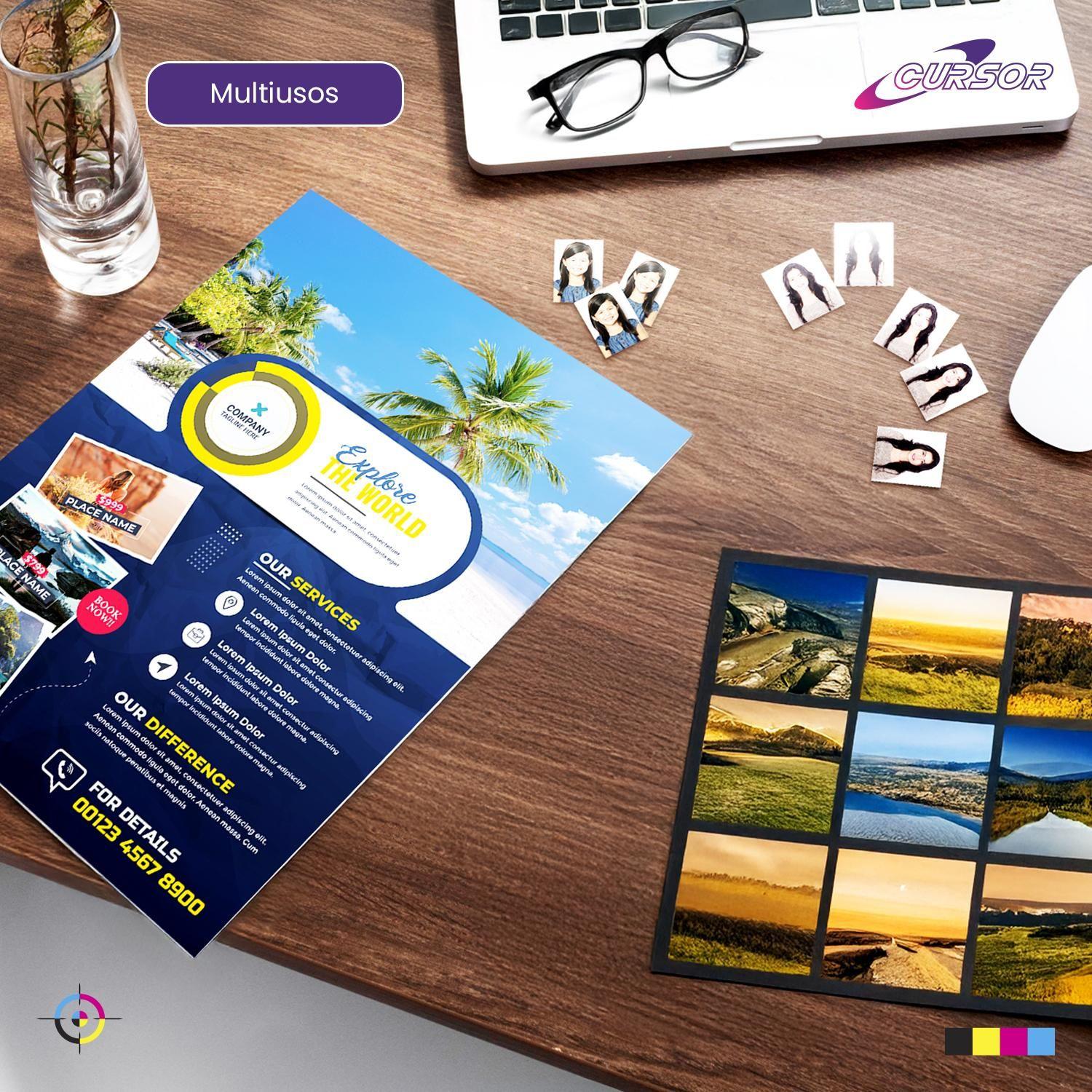 Papel Fotográfico Glossy A3 200 Gr Pack 100 Hojas Cursor-4