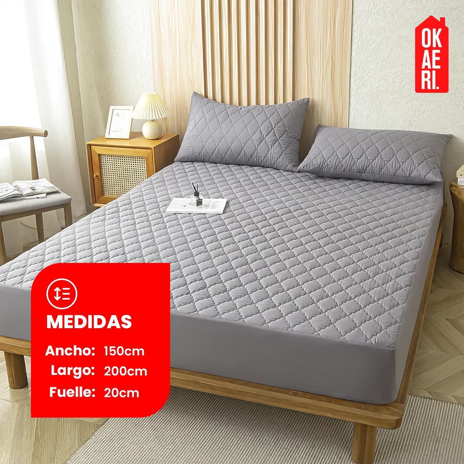 Cubre Colchón Impermeable 2 Plazas + Fundas-2