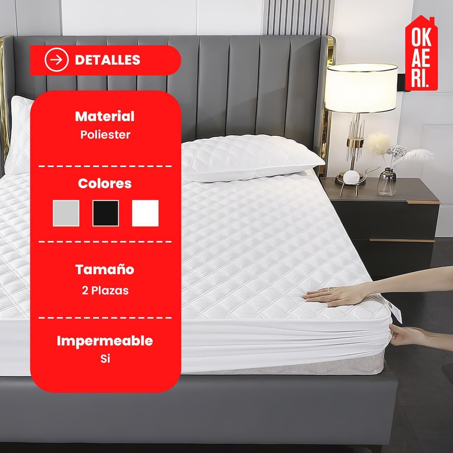 Cubre Colchón Impermeable 2 Plazas + Fundas-1