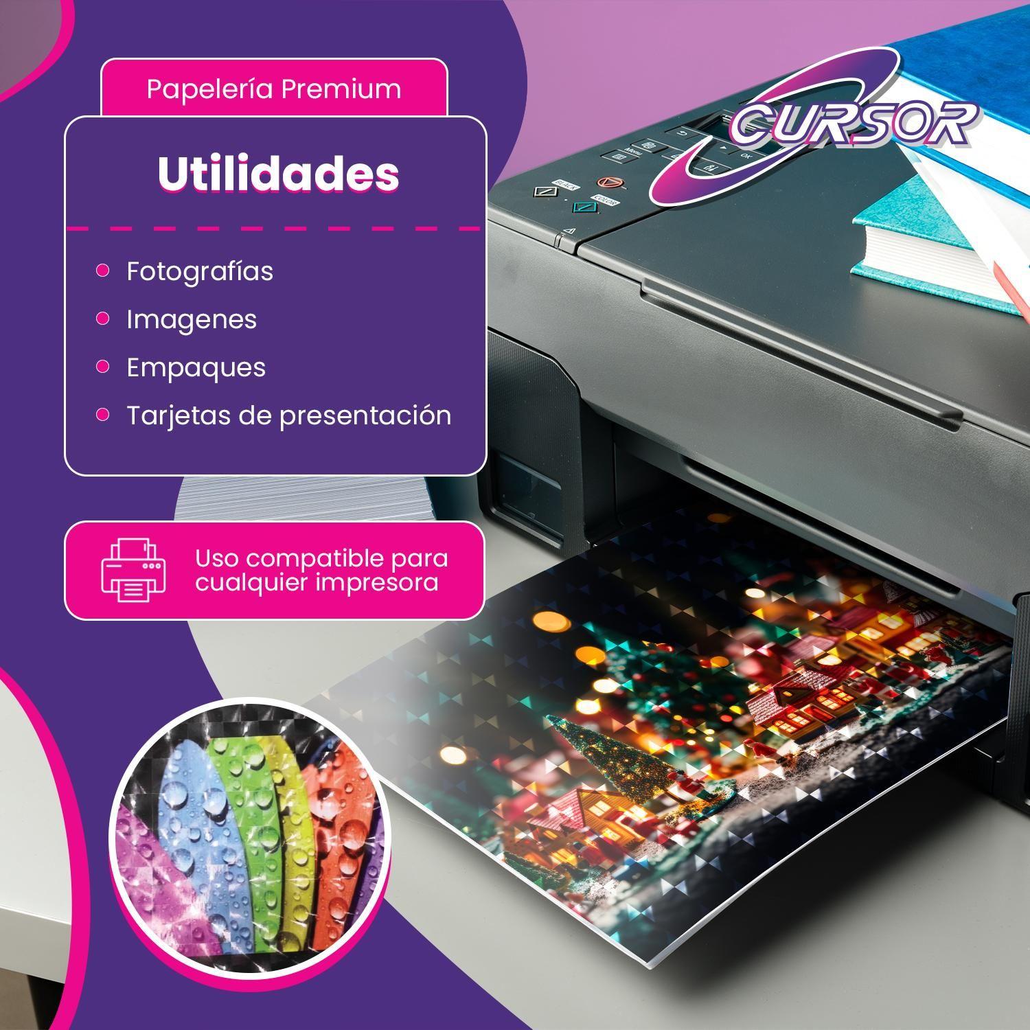 Papel Fotografico Glossy A4 Premium 3D 250gr 20H Cursor-3