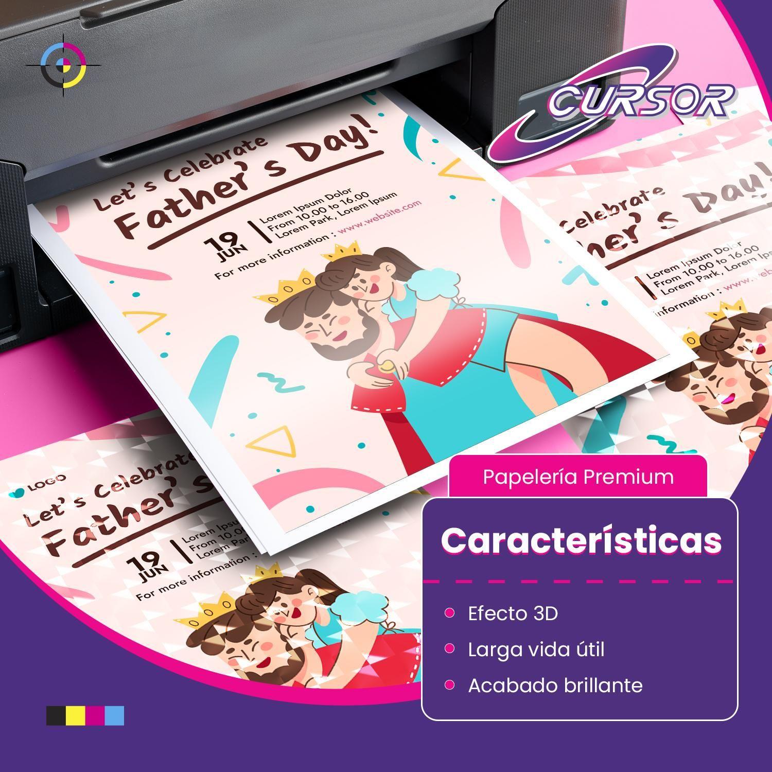 Papel Fotografico Glossy A4 Premium 3D 250gr 20H Cursor-4