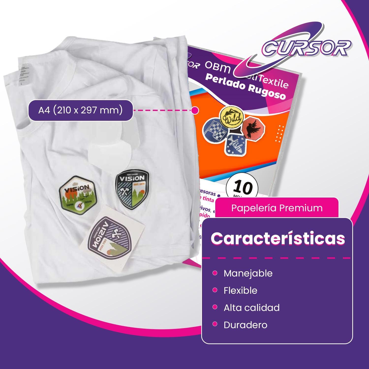 Papel Obm Sublitextil Perlado Rugoso 10 Hojas A4-5