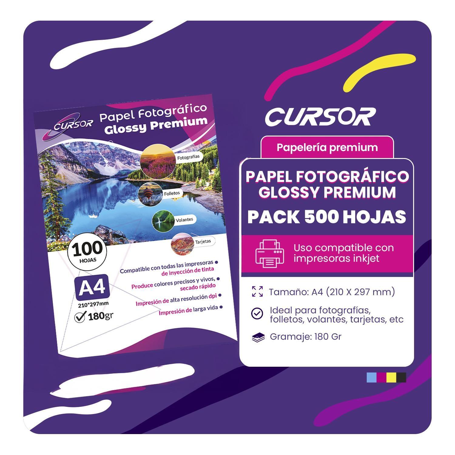 Pack 500 Hjs Papel Fotográfico Glossy A4 180gr-2