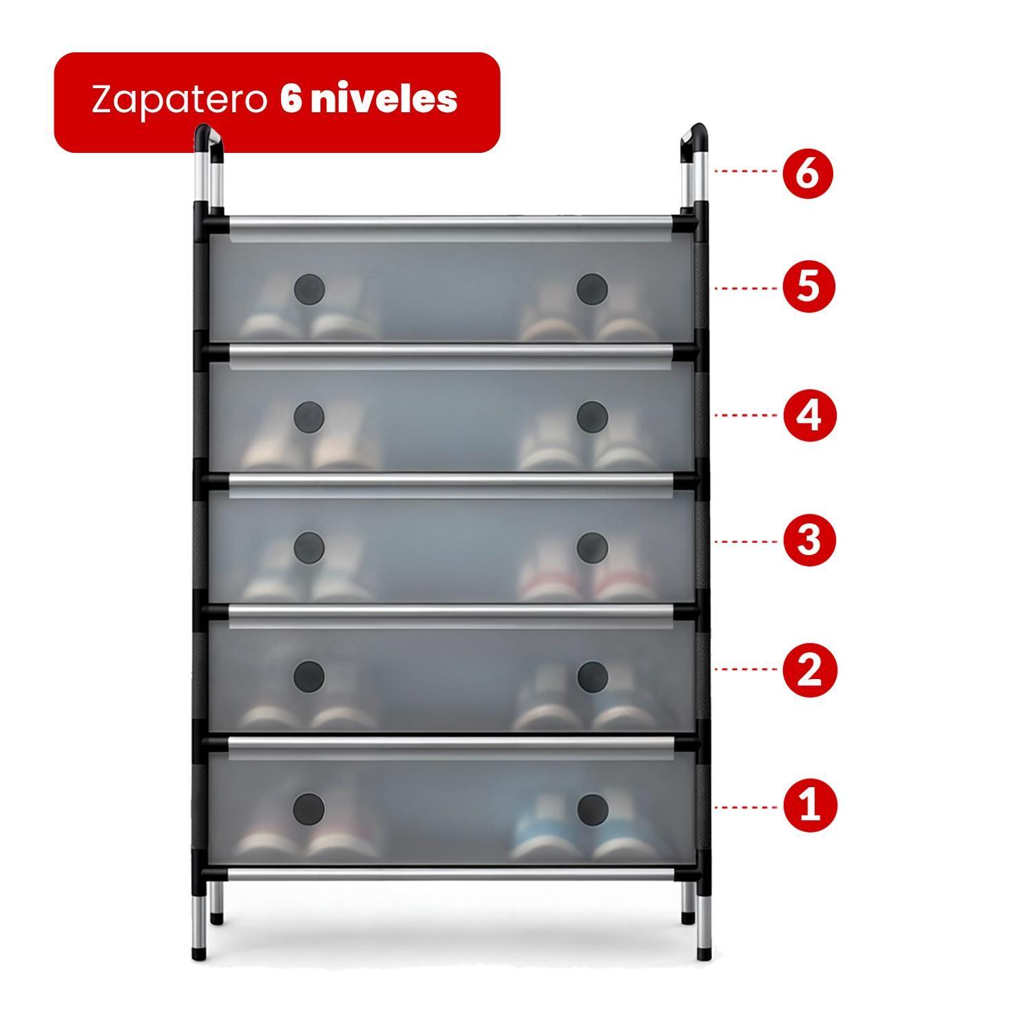 ZAPATERO MULTIFUNCIONAL - 6 NIVELES NEGRO 63*28*110CM-3