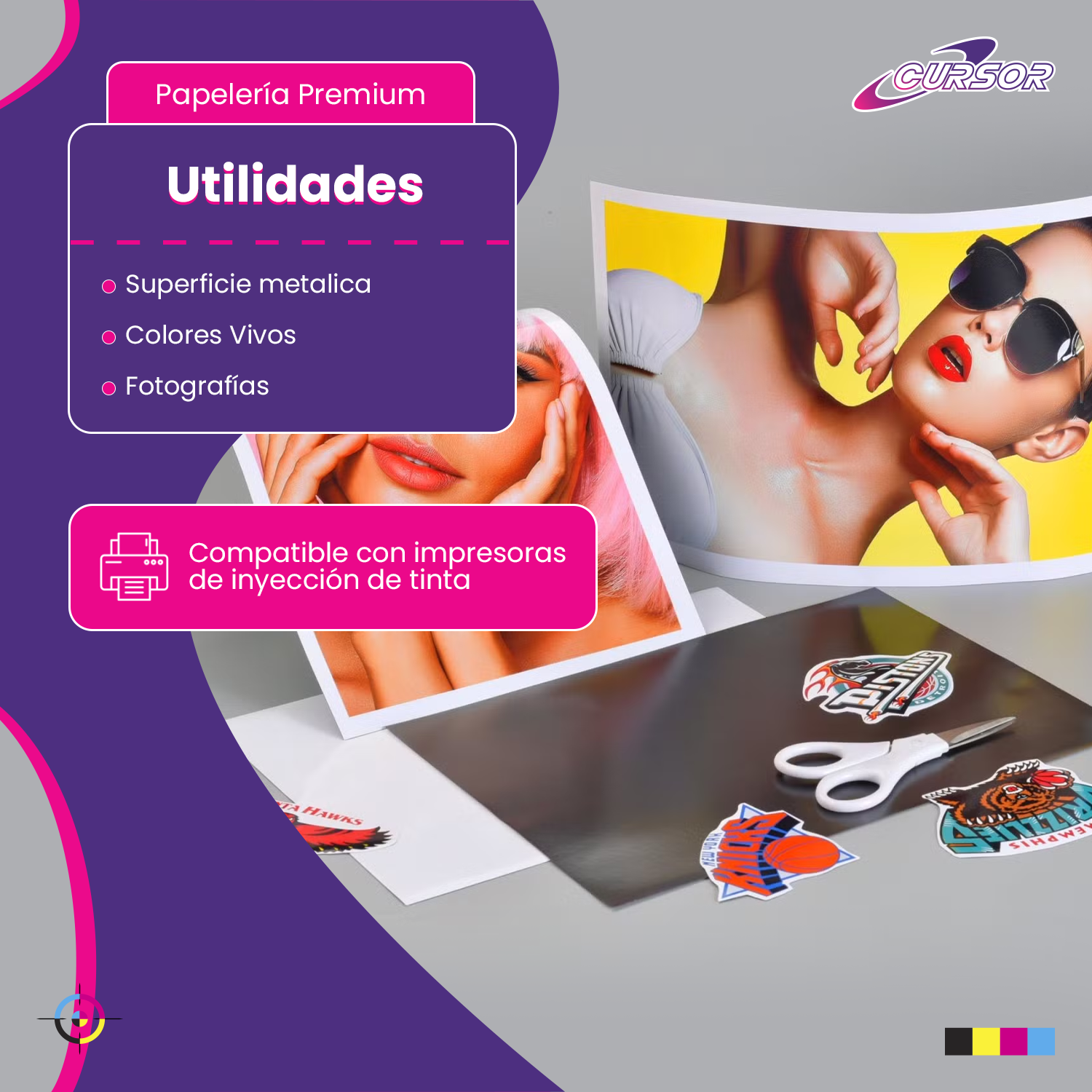 Papel Fotográfico Glossy Magnético Iman 20 Hojas A4 Cursor-2