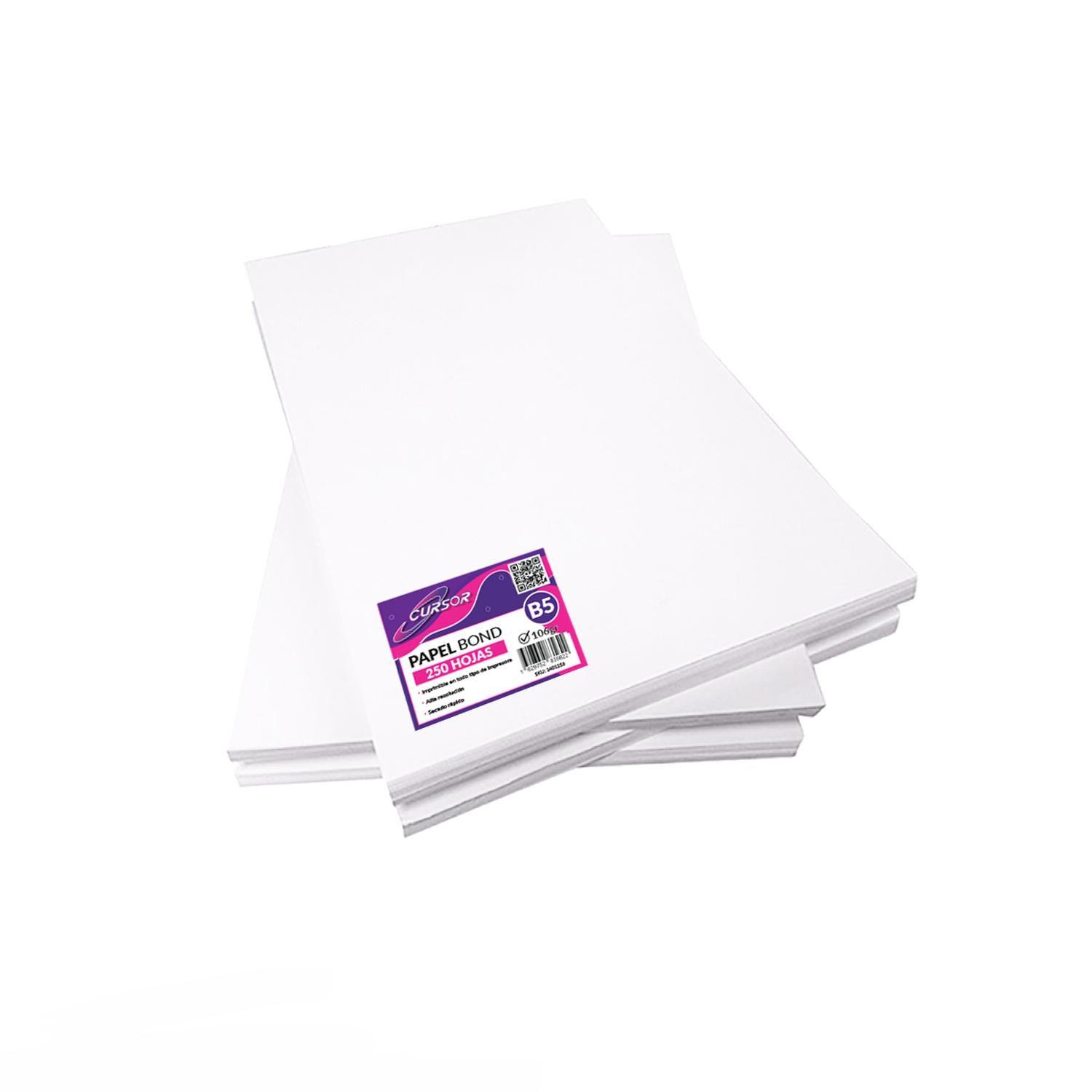 250 Hojas Papel 6 Bond Blanco B5 106gr Hojas Agenda-0