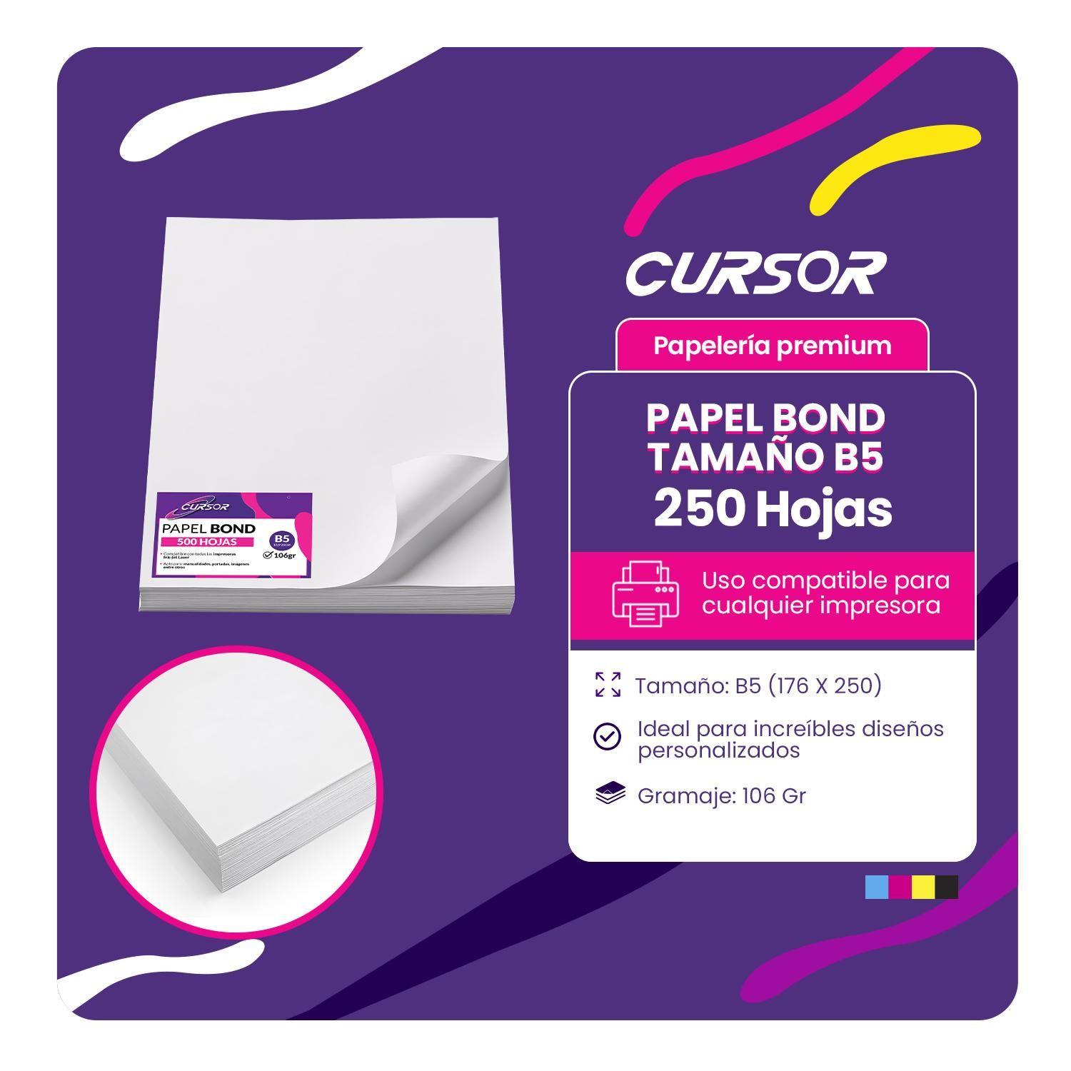 250 Hojas Papel 6 Bond Blanco B5 106gr Hojas Agenda-1