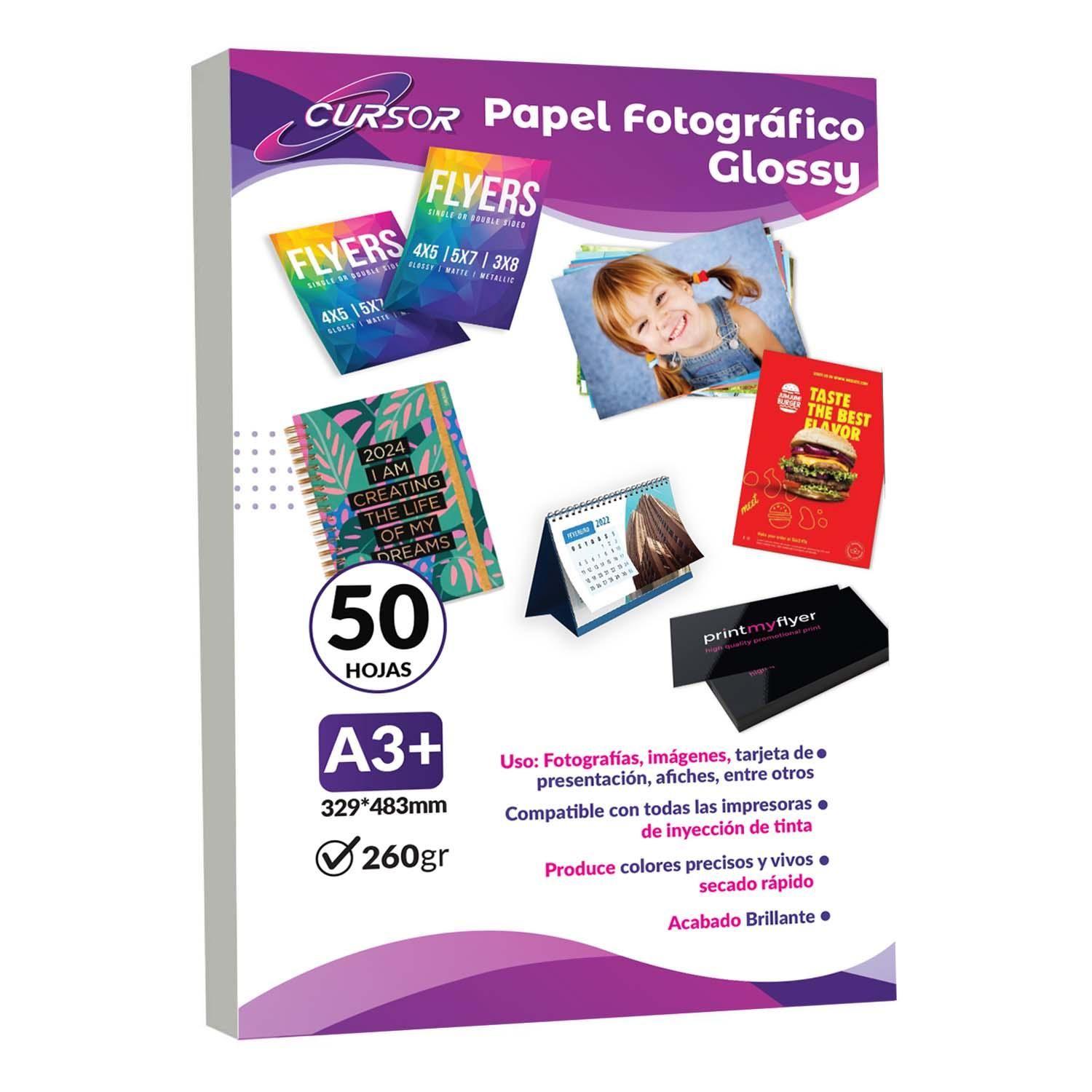Papel fotografico glossy A3+ 260G 50H CURSOR-0