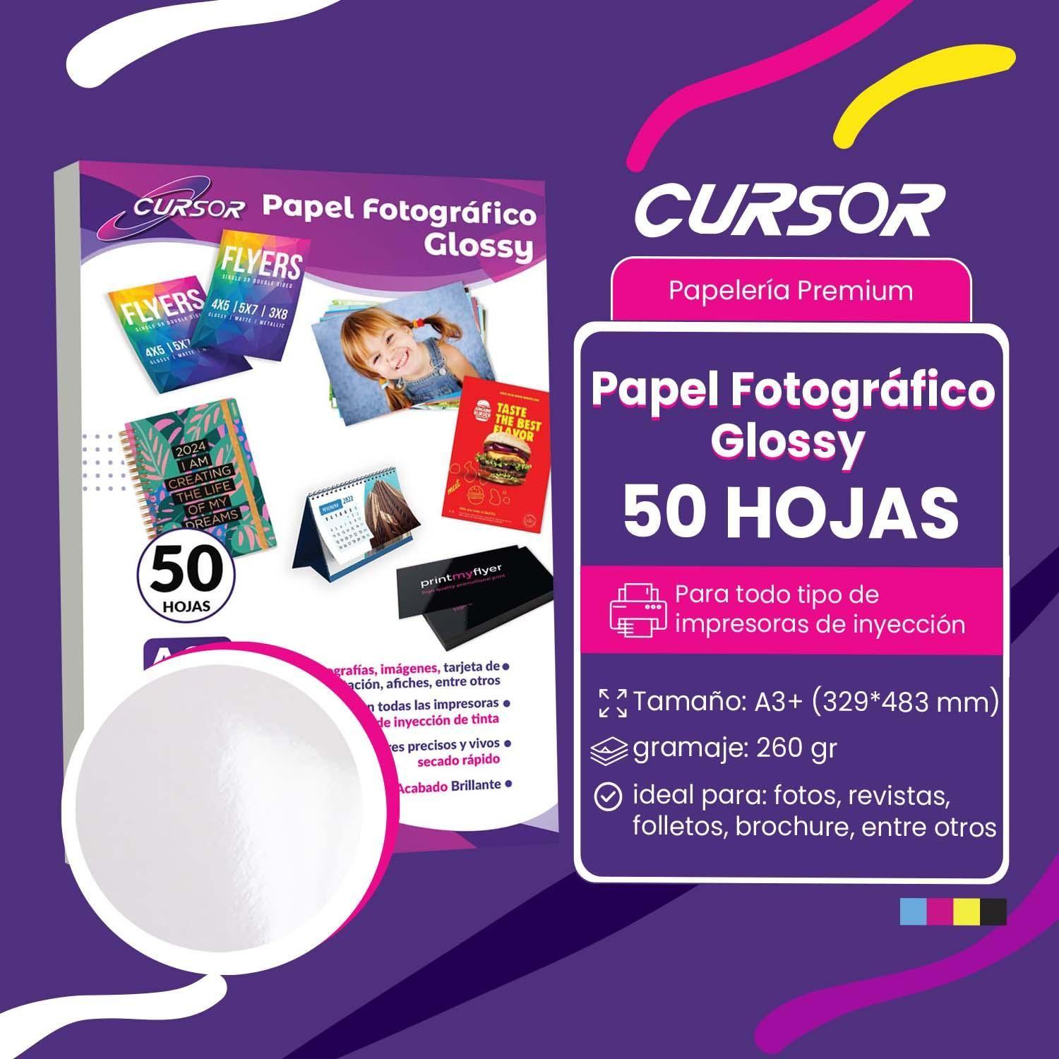 Papel fotografico glossy A3+ 260G 50H CURSOR-1
