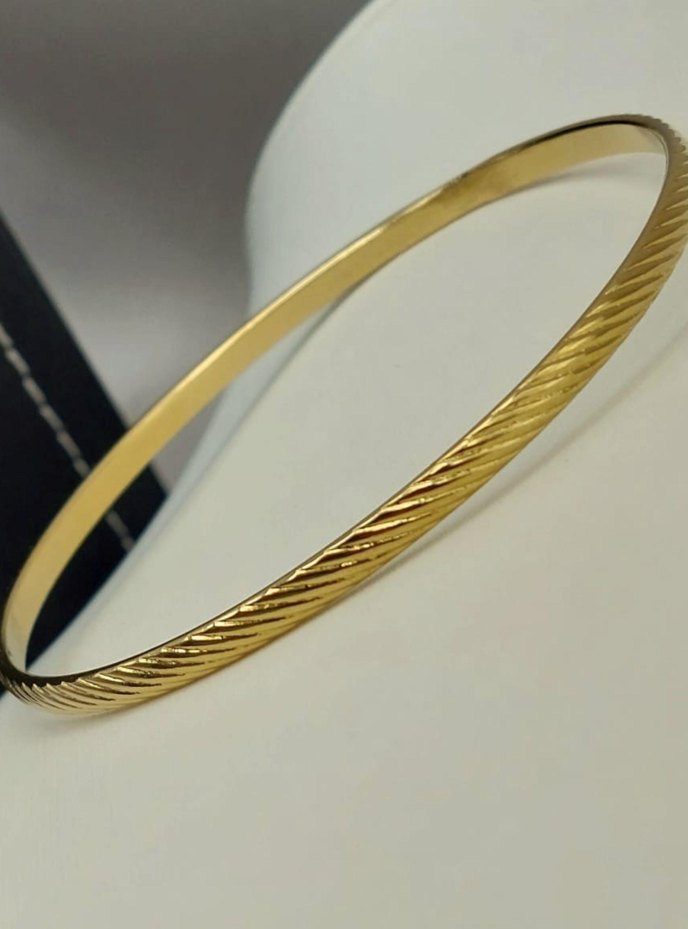 Brazalete Esclava Rígida de Oro Laminado 18K -3