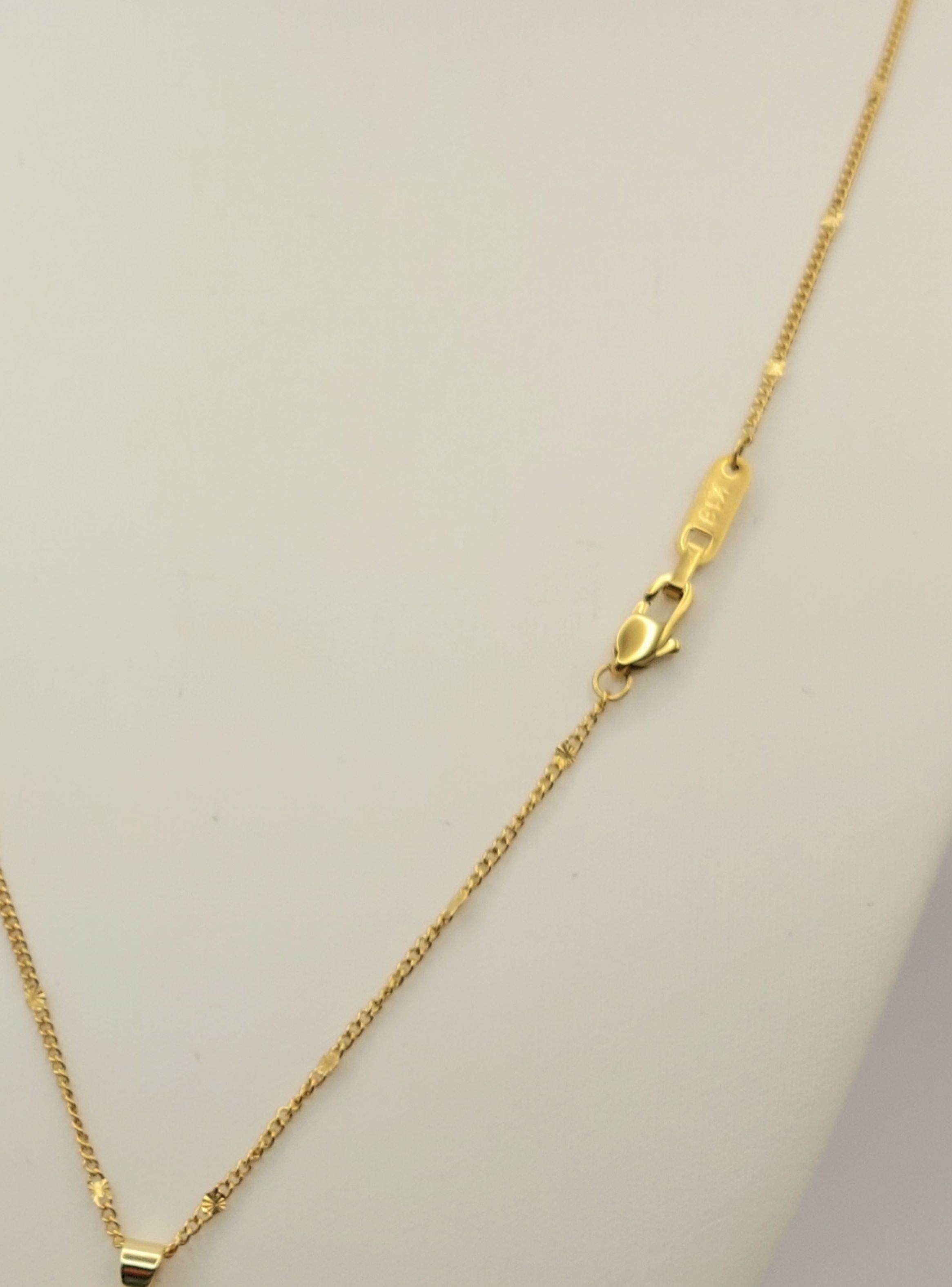 Cadena Oro Laminado Virgen de Guadalupe con Esmeraldas -2