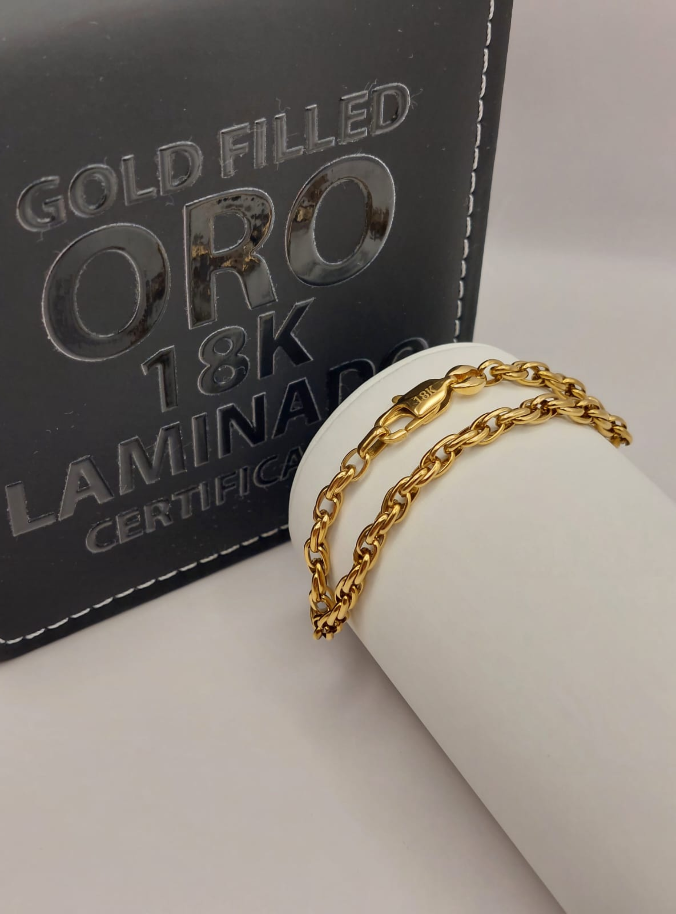 Pulsera de Tejido Tourbillon Grueso en Oro Laminado 18K-2