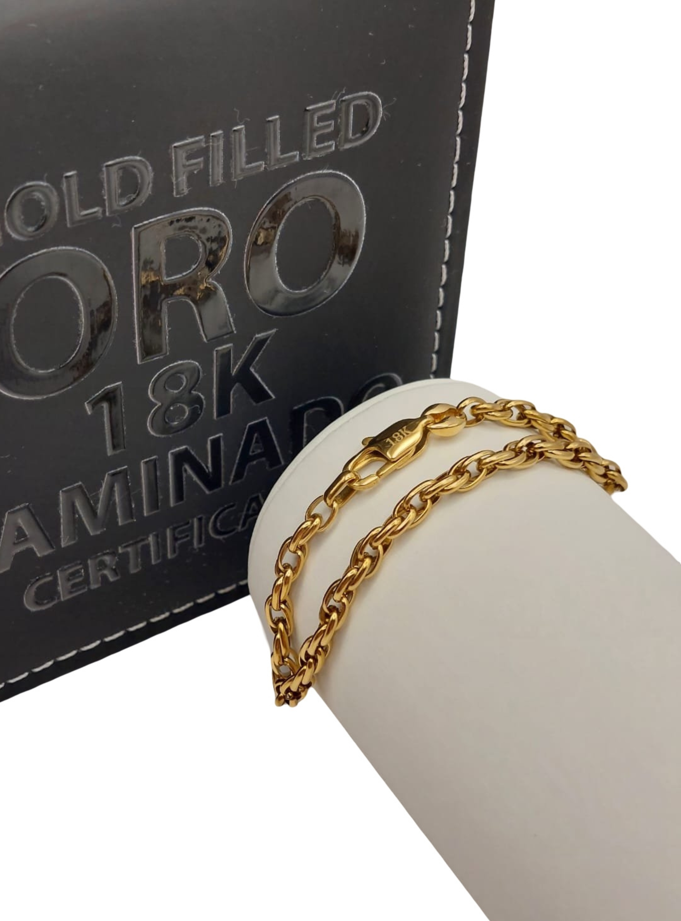 Pulsera de Tejido Tourbillon Grueso en Oro Laminado 18K-3