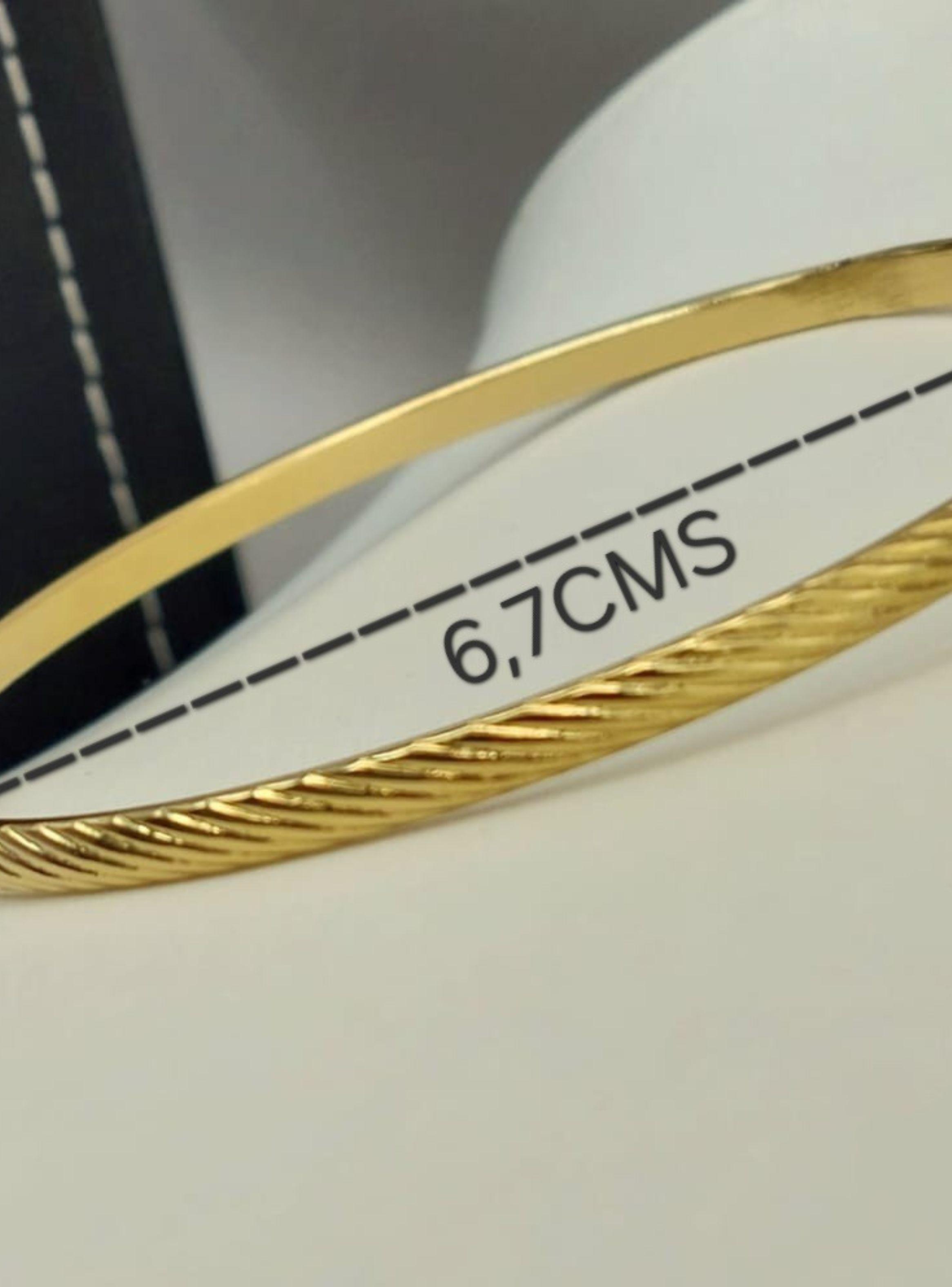 Brazalete de Oro Laminado 18K Esclava rígida-4