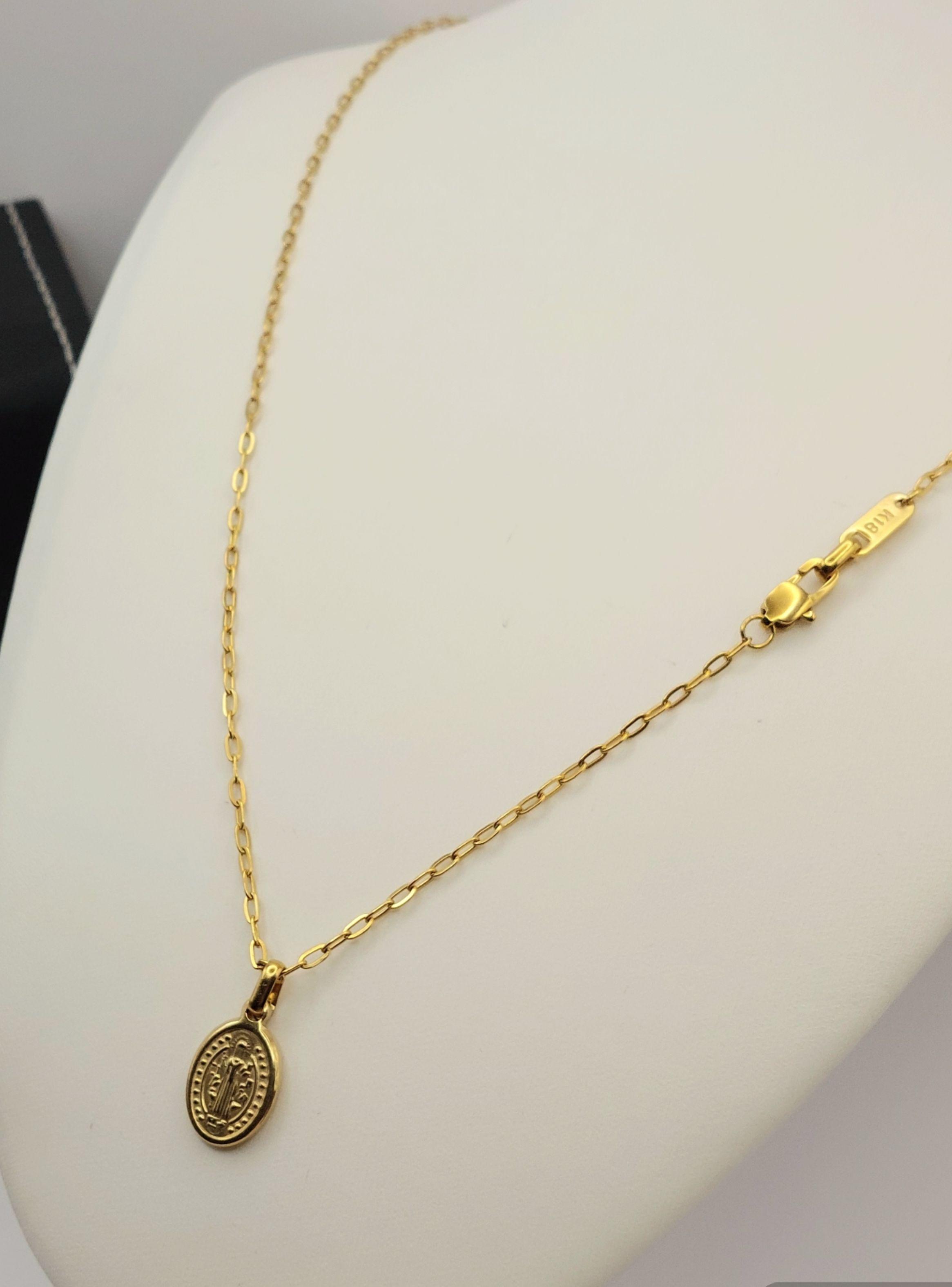 Cadena ORO 18K Laminado Tejido Clip San Benito -2