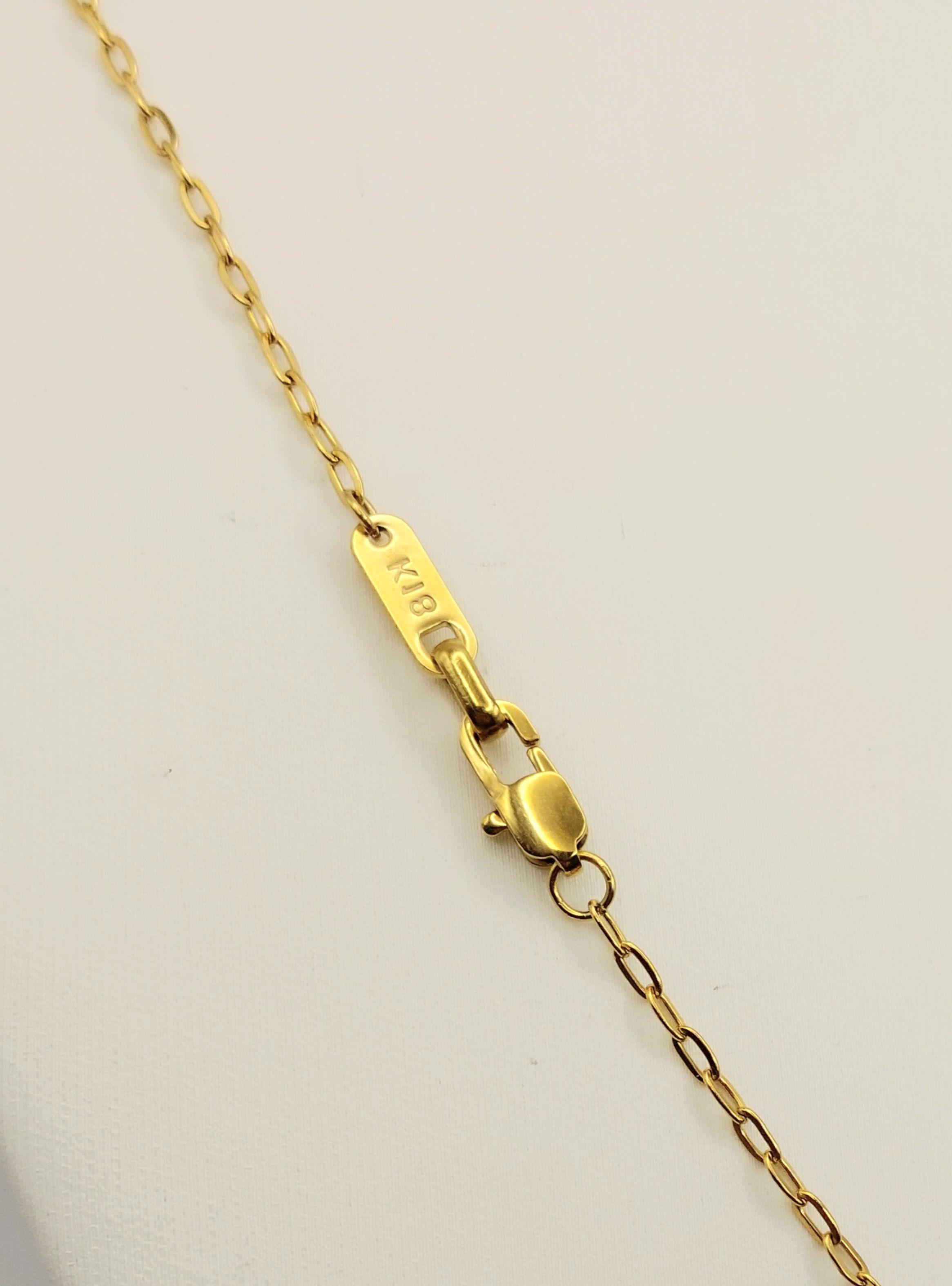 Cadena ORO 18K Laminado Tejido Clip San Benito -4
