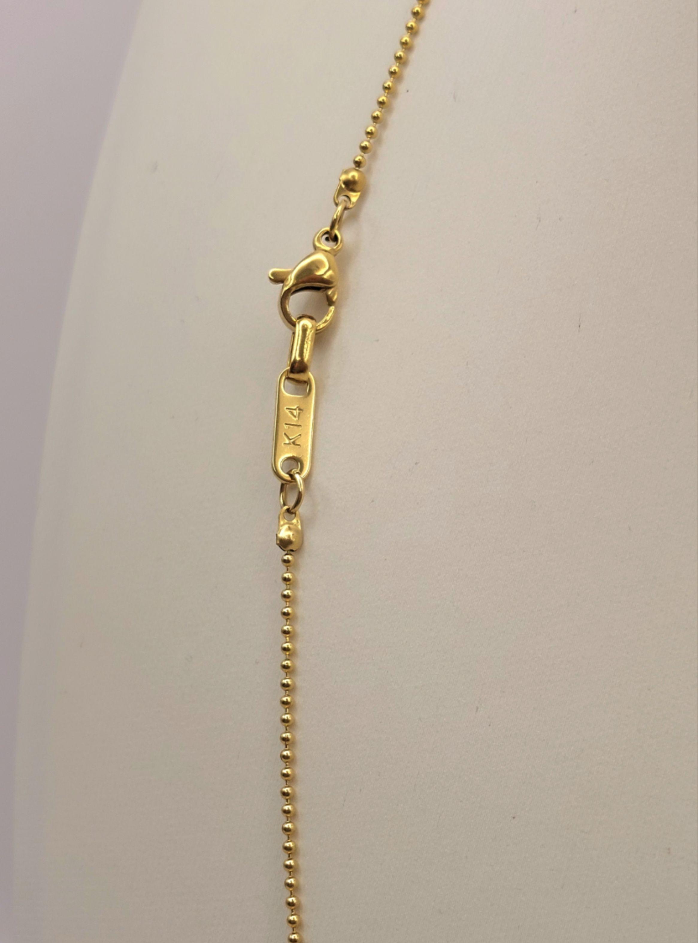 Cadena ORO 14K Laminado Tejido Militar y Cruz con Brillantes -2