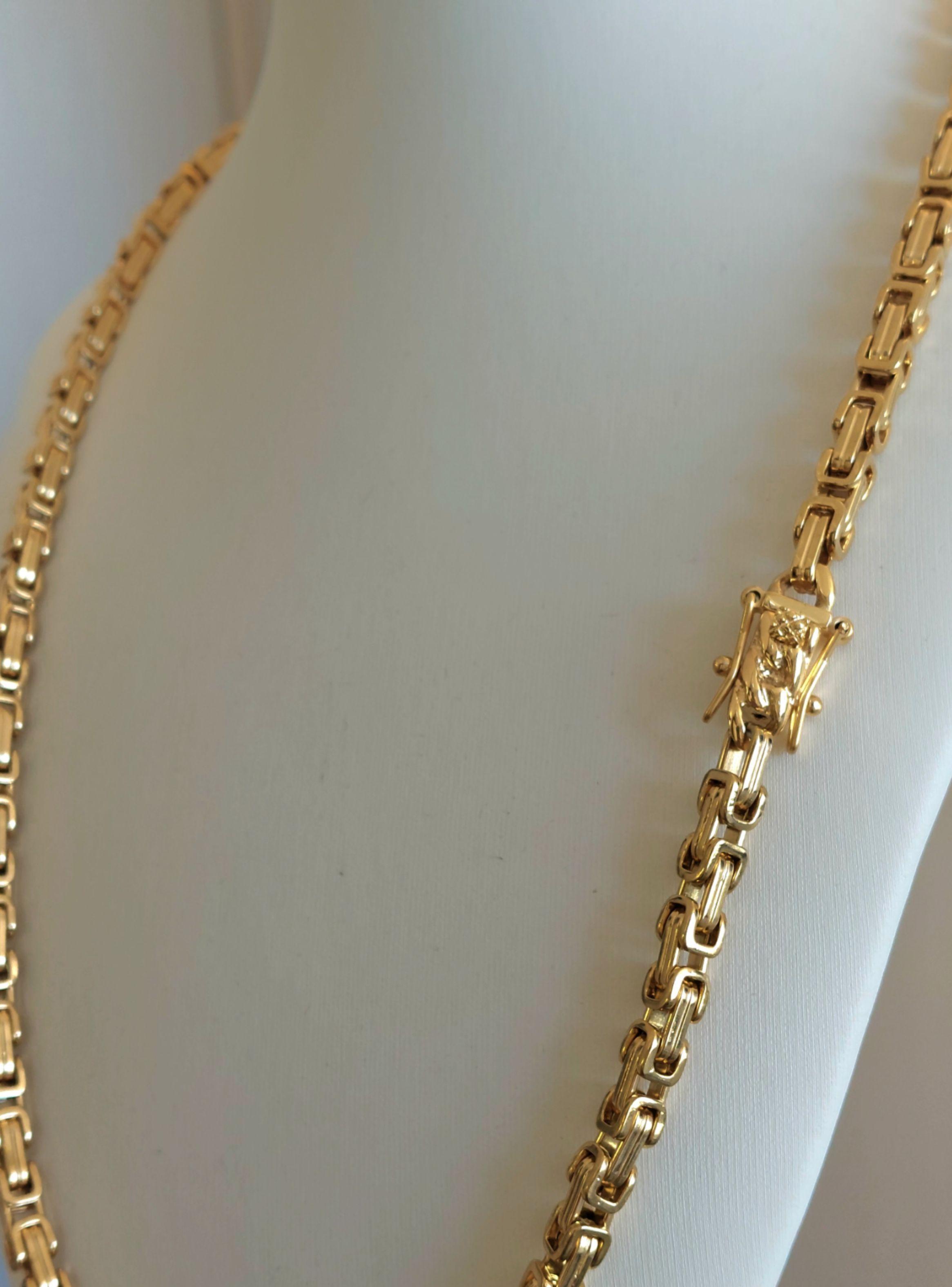 Cadena ORO Laminado 18K Tejido Camino Del Inca Broche Cajón -3