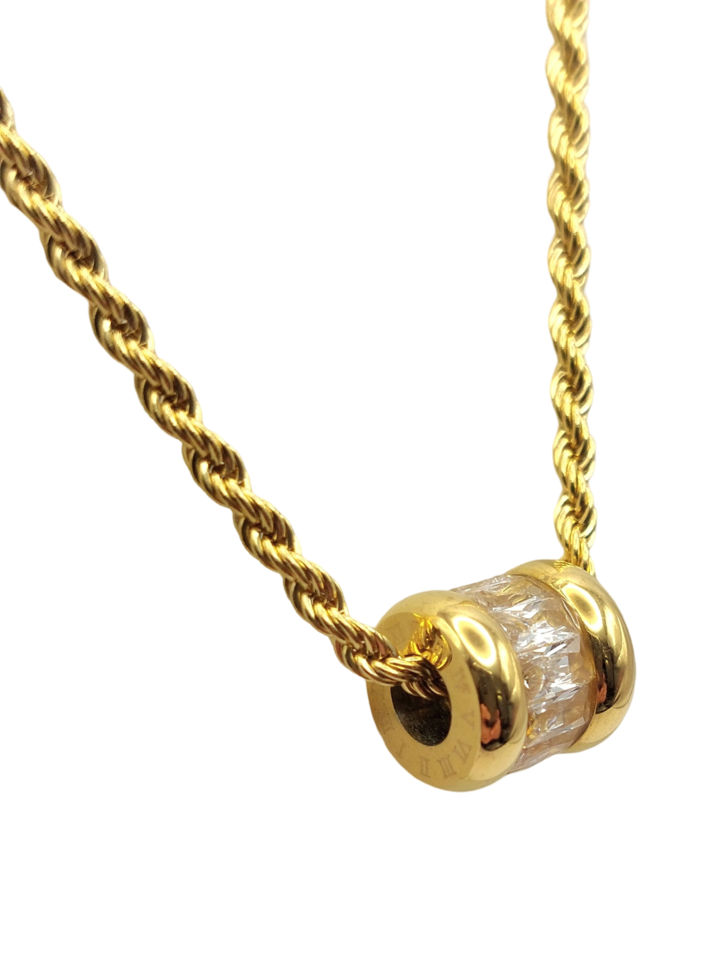 Cadena de Oro Laminado 18K con Cristales Baguette-3