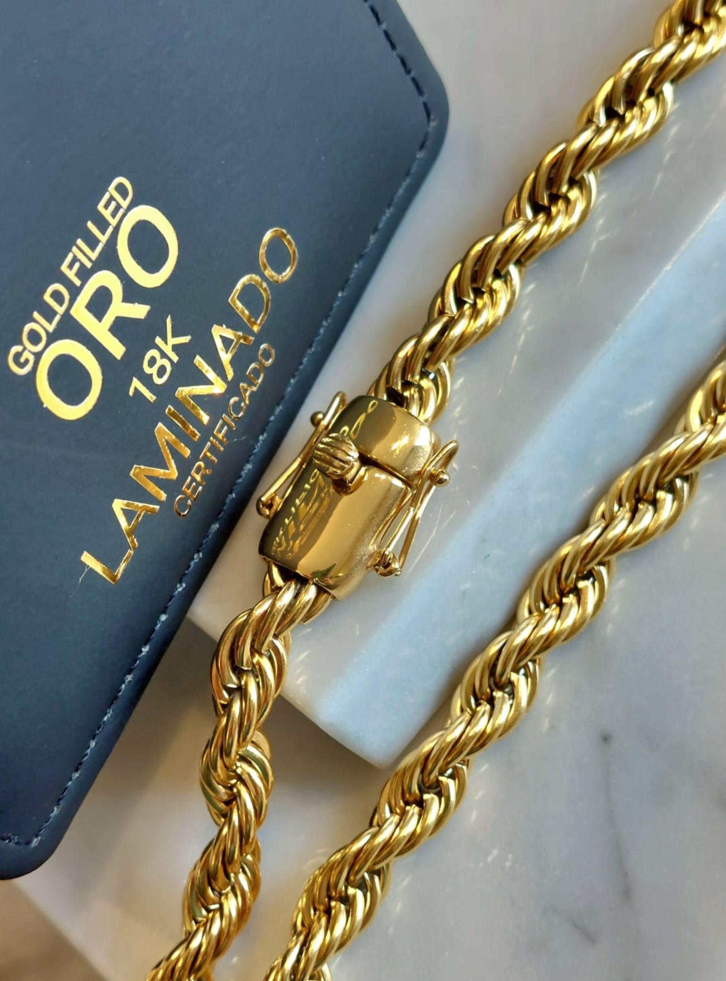 Cadena ORO 18K Laminado Tejido Tourbillon Broche Cajón-1