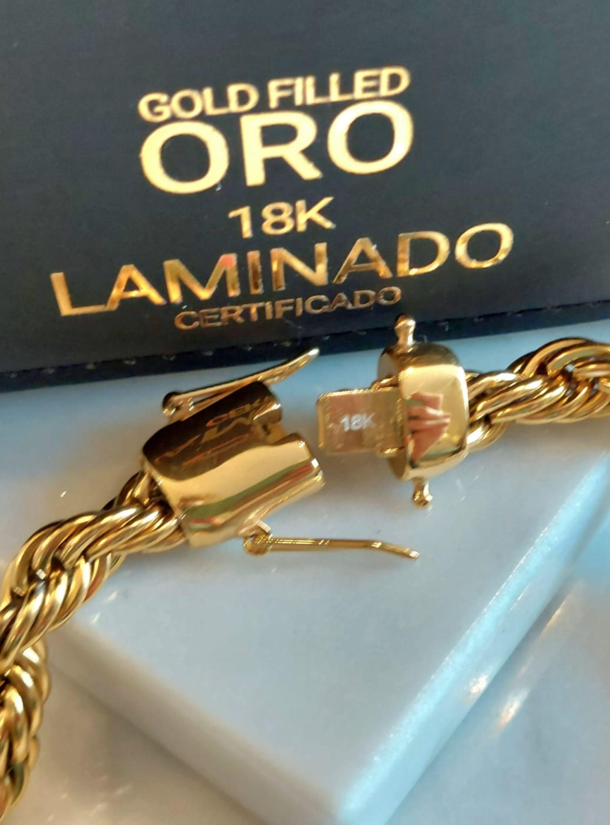 Cadena ORO 18K Laminado Tejido Tourbillon Broche Cajón-4