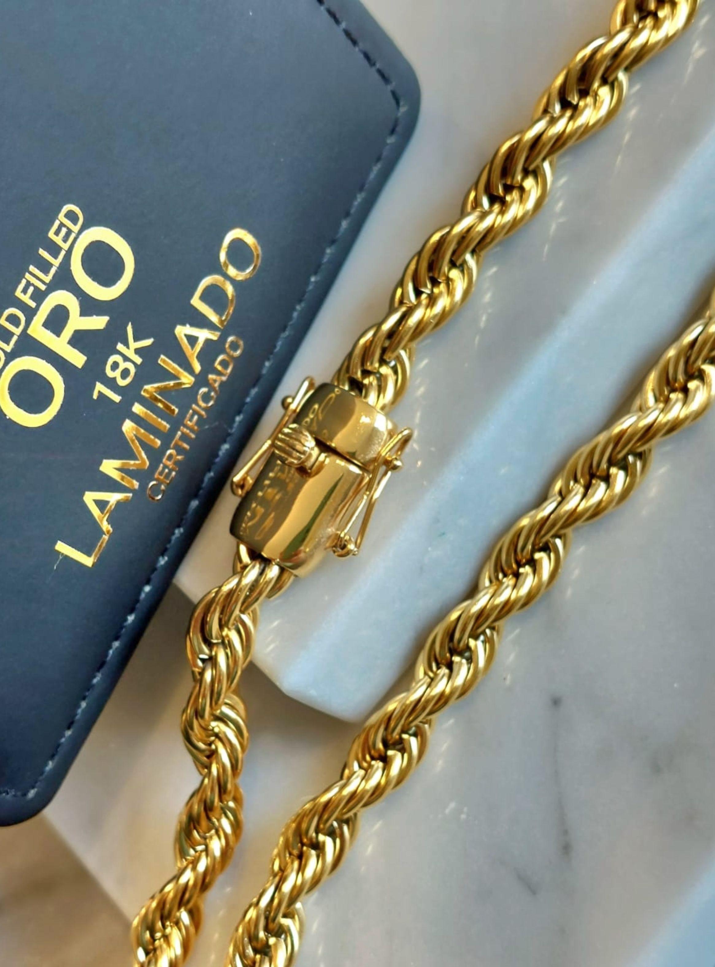 Cadena ORO 18K Laminado Tejido Tourbillon Broche Cajón-7