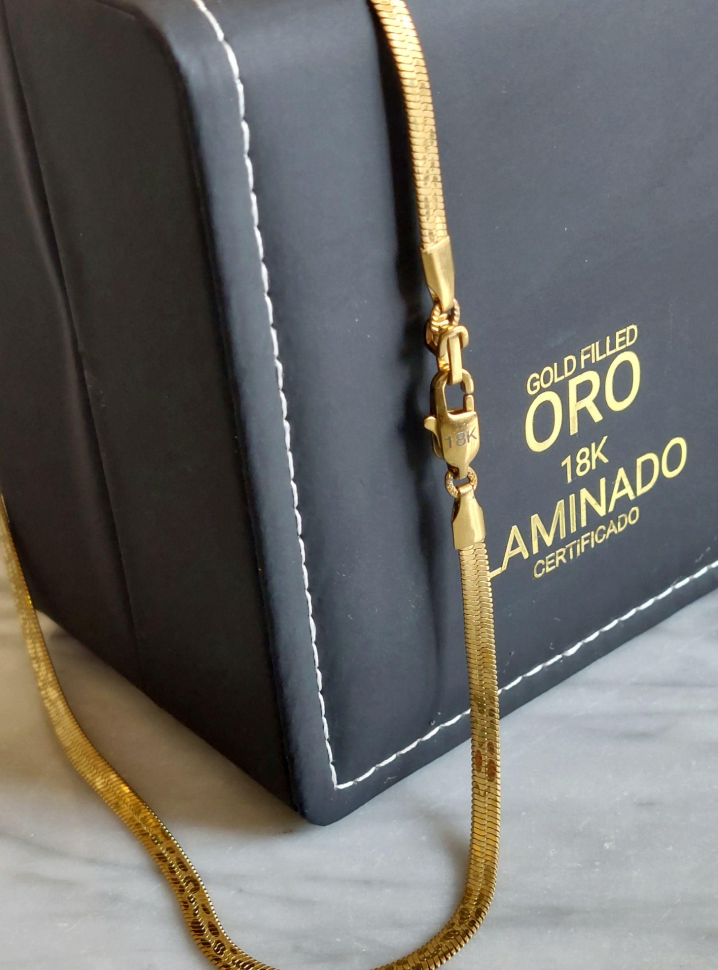 Cadena ORO Laminado 18K Tejido Serpiente Diseño Boa-5
