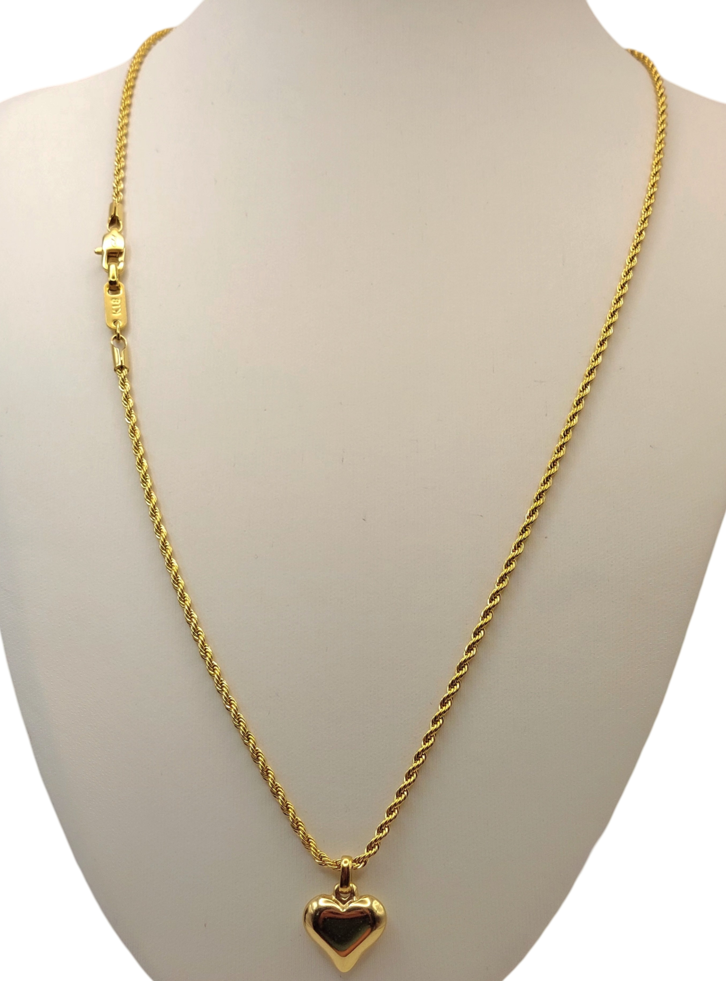 Cadena Tejido Tourbillon con Colgante de Corazón de Oro 18K Laminado -2